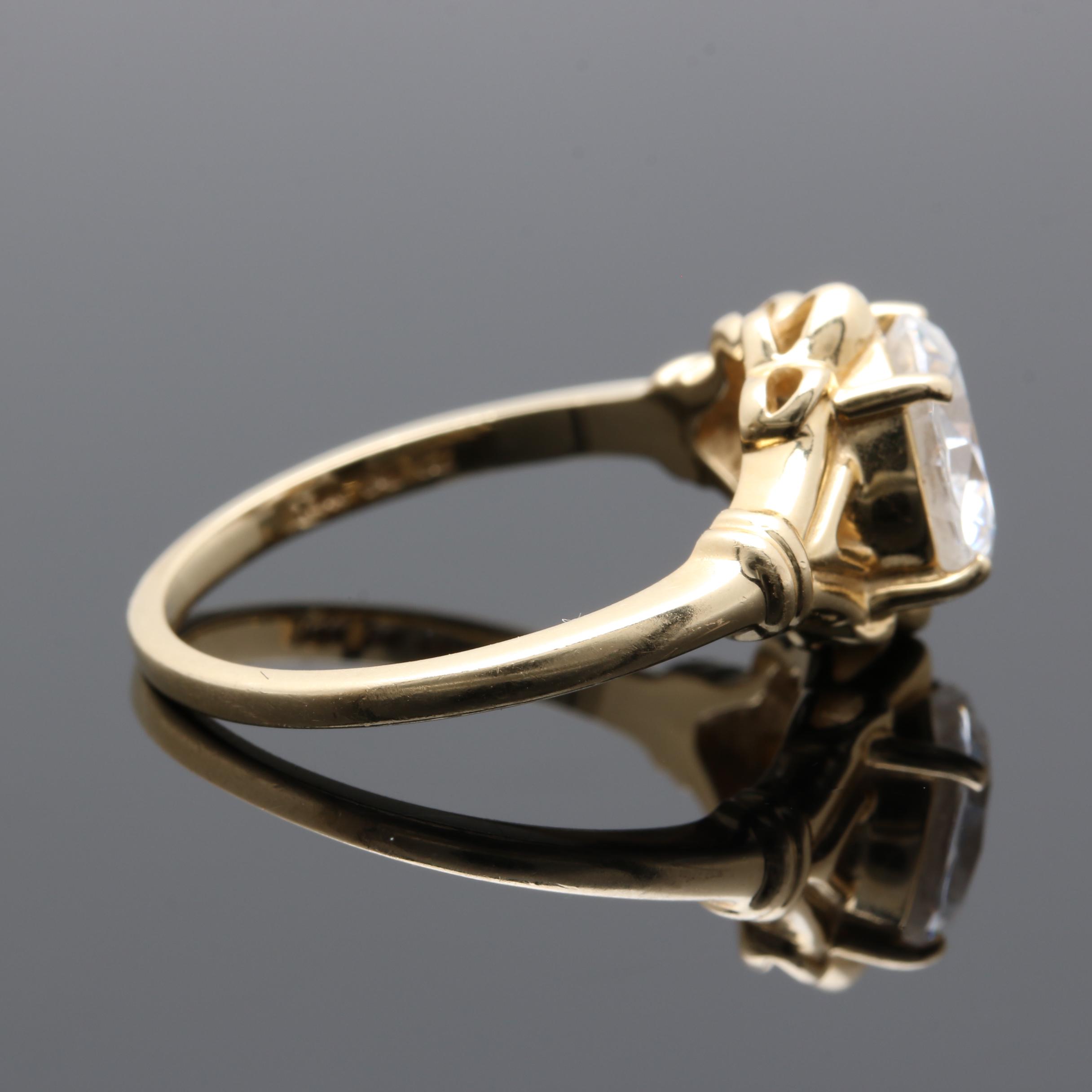 14K Yellow Gold Cubic Zirconia Ring