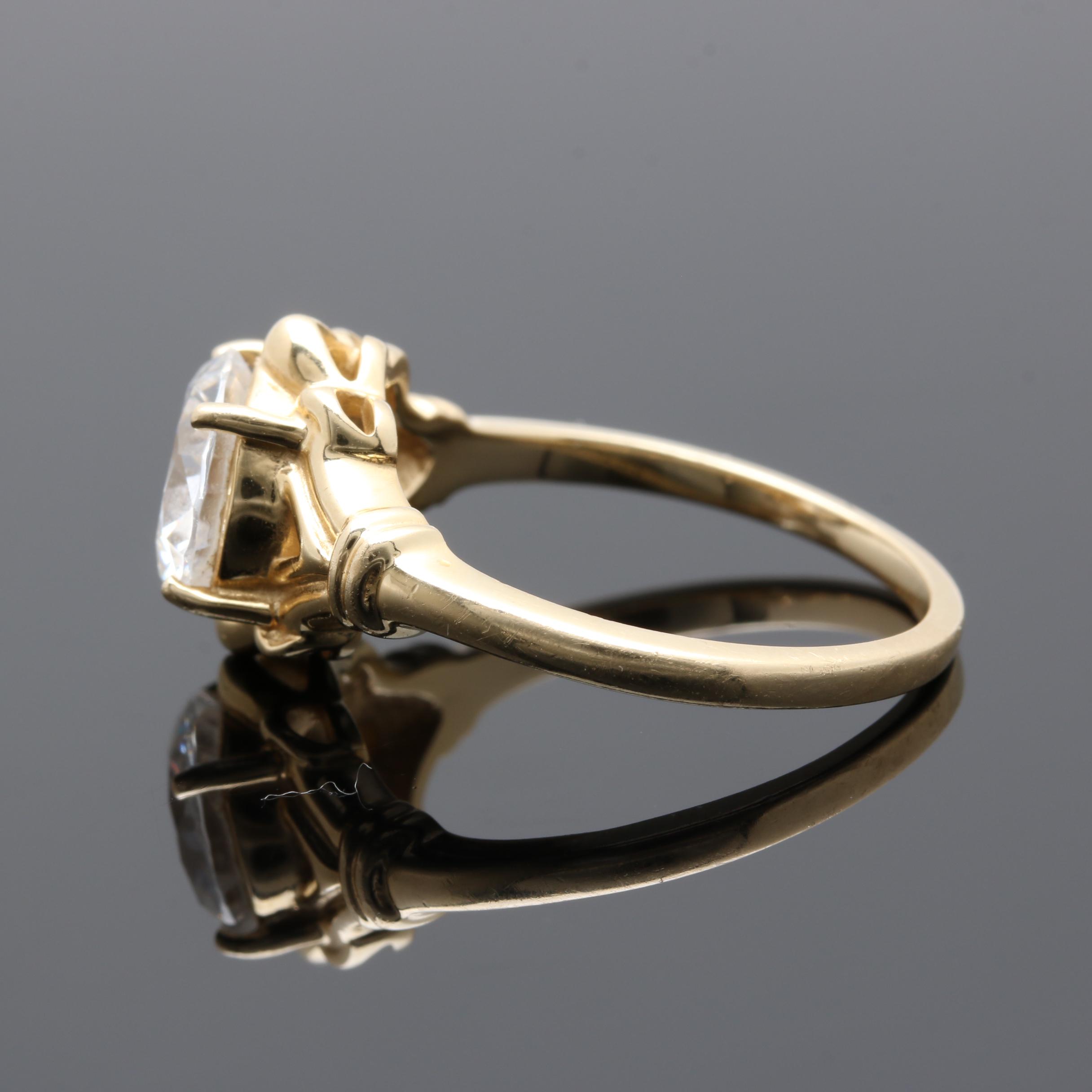 14K Yellow Gold Cubic Zirconia Ring