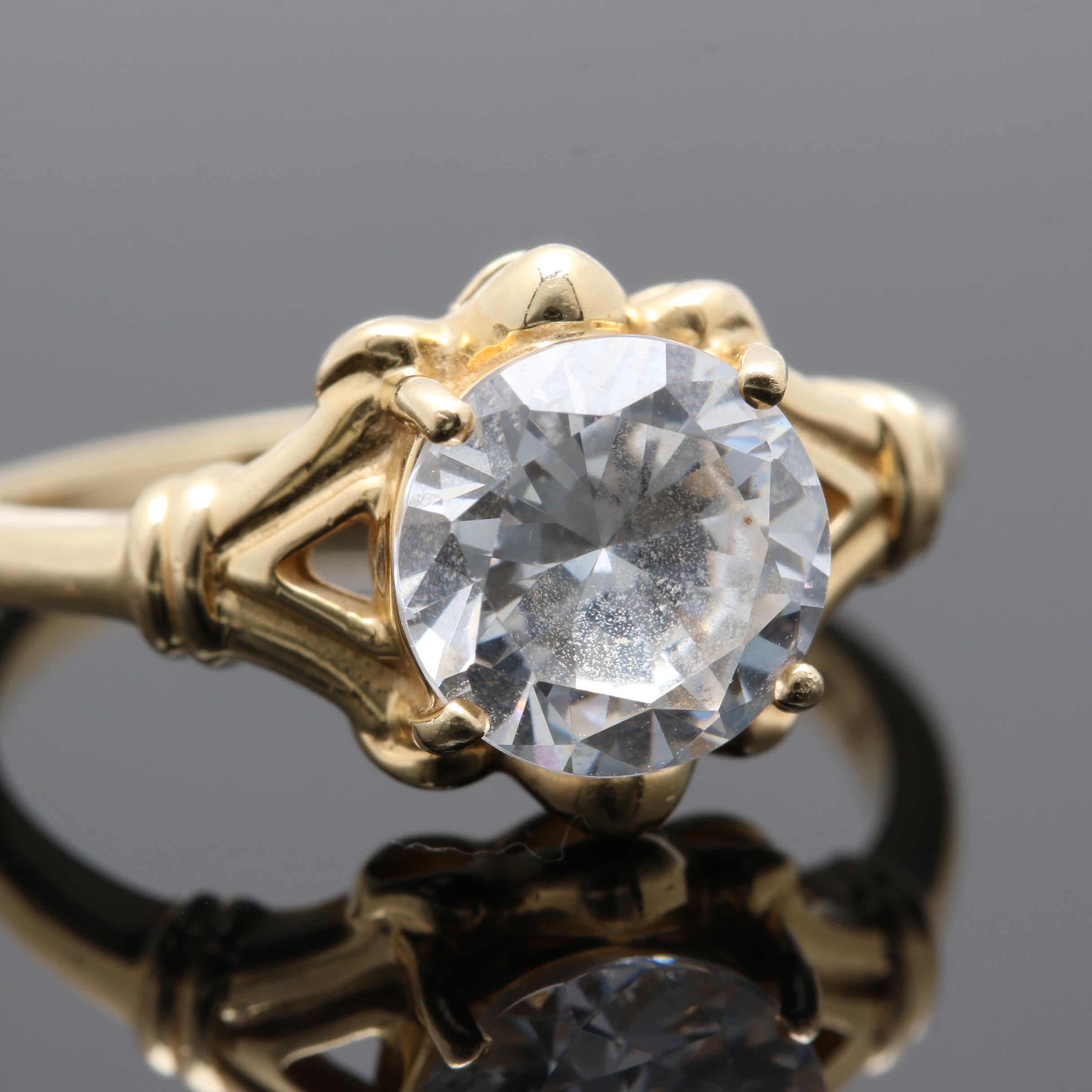 14K Yellow Gold Cubic Zirconia Ring