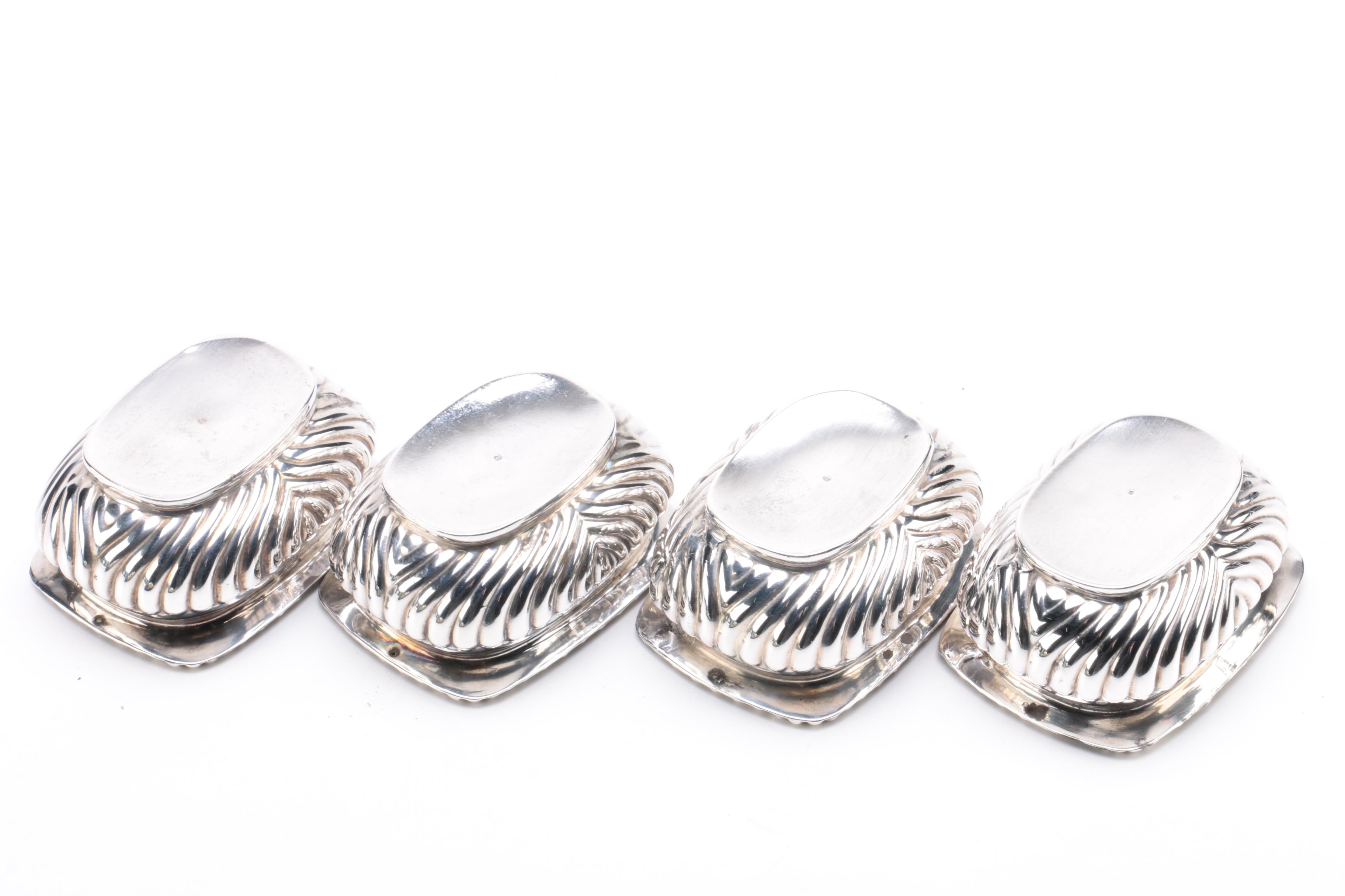 1912 Horace Woodward & Co. Sterling Silver Condiment Set with Coin Silver Spoons