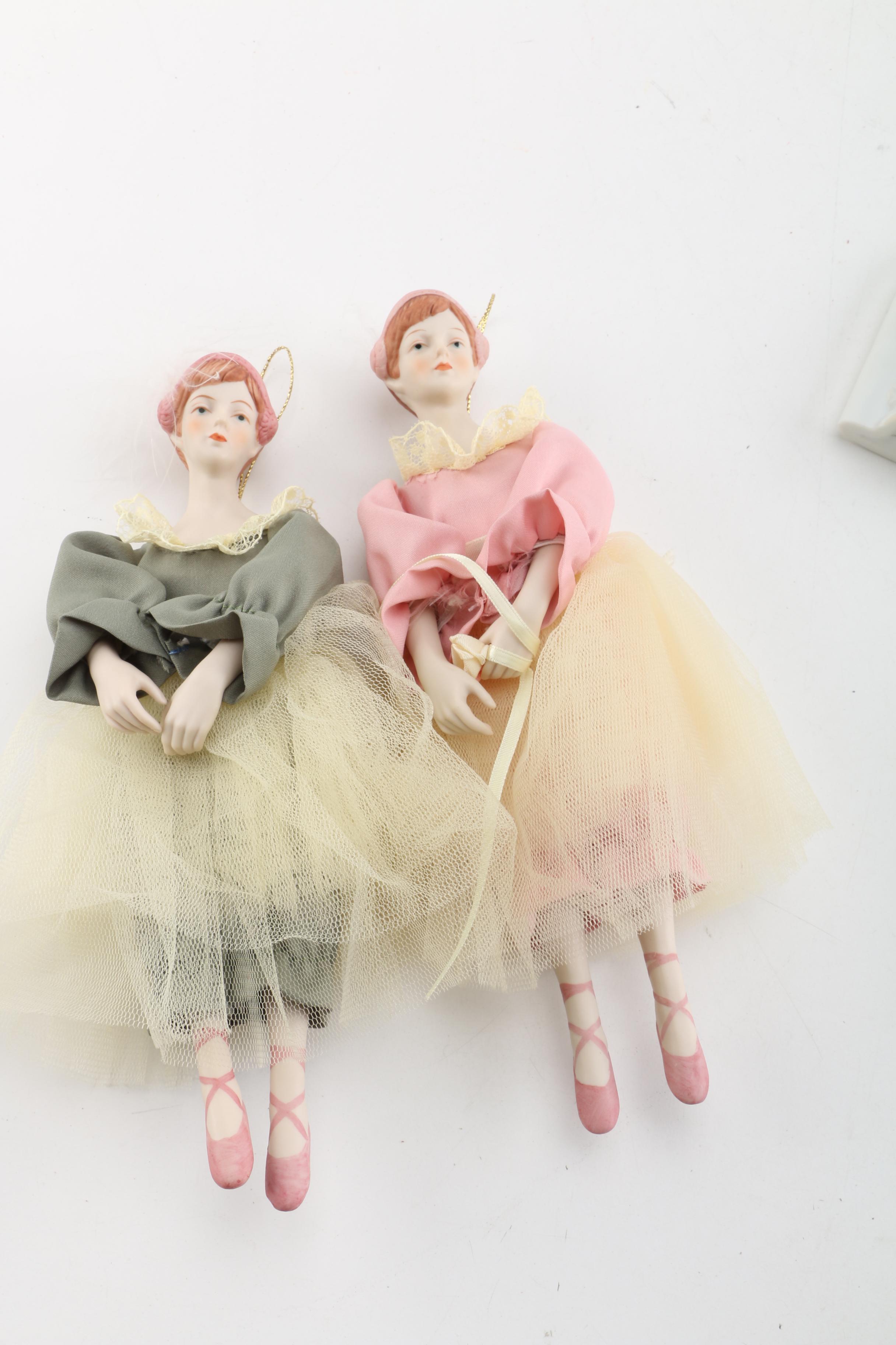 Vintage "Precious Moments" and Ballerina Ornaments