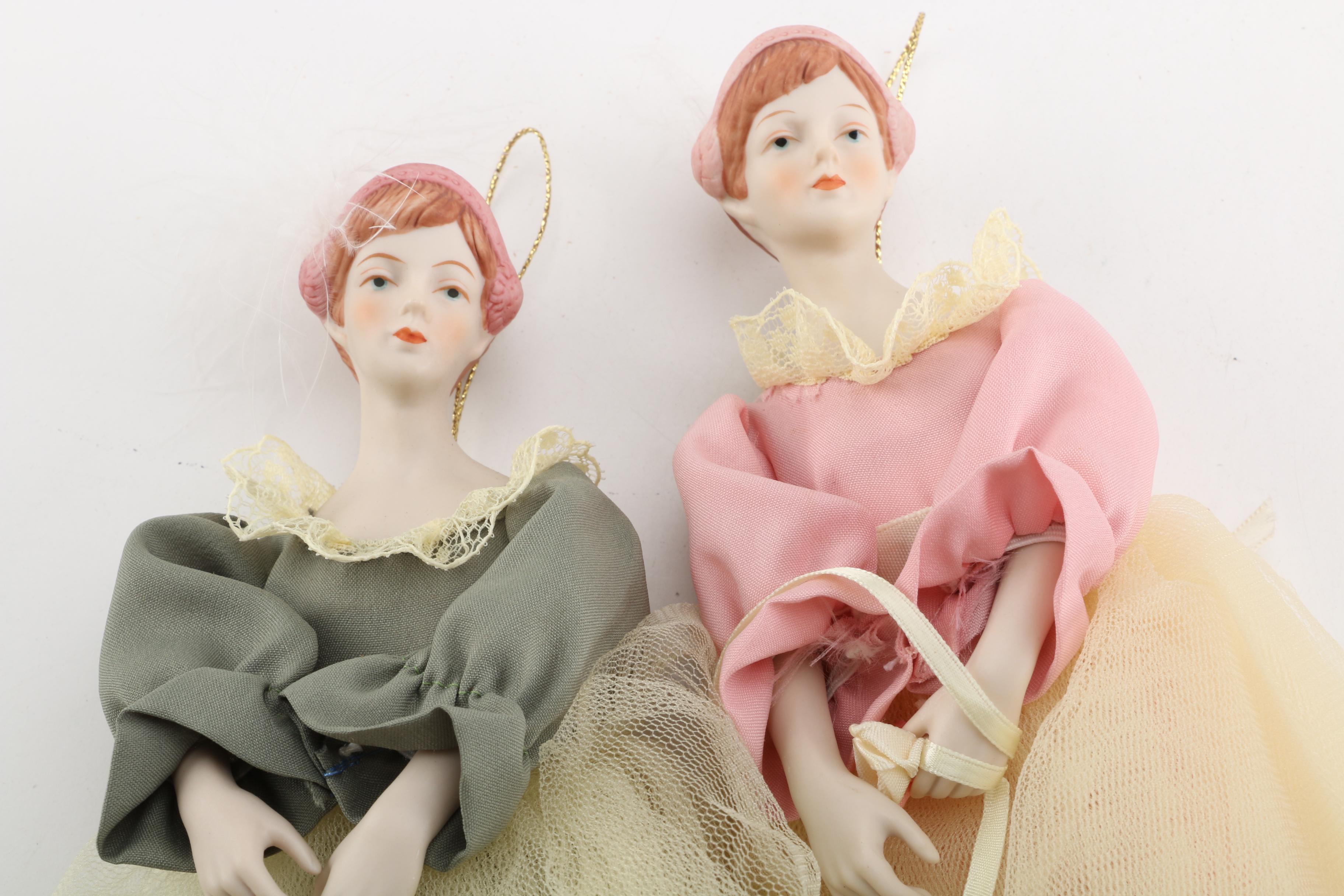 Vintage "Precious Moments" and Ballerina Ornaments