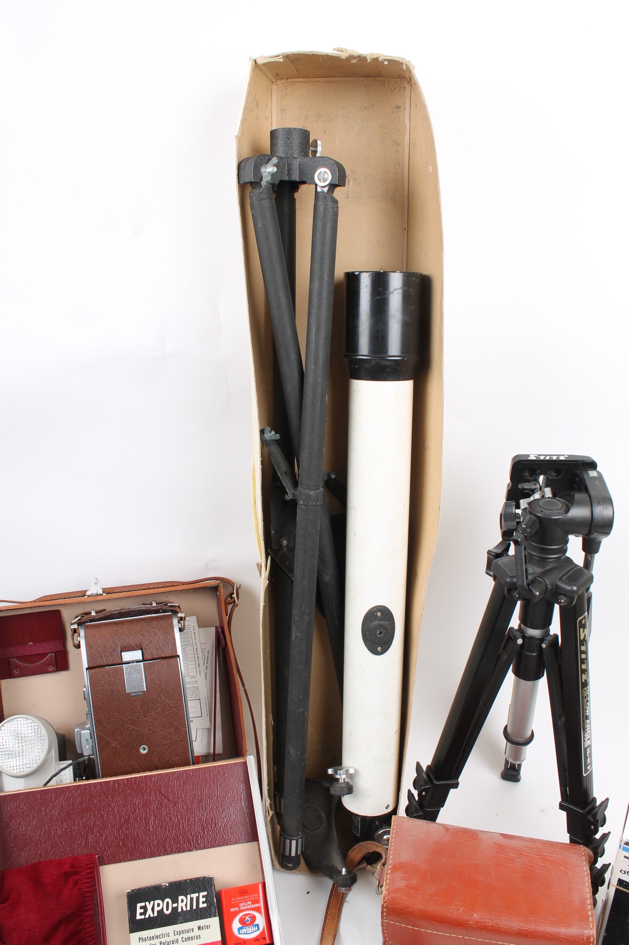 Polaroid and Yashica Cameras and Tasco Telescope