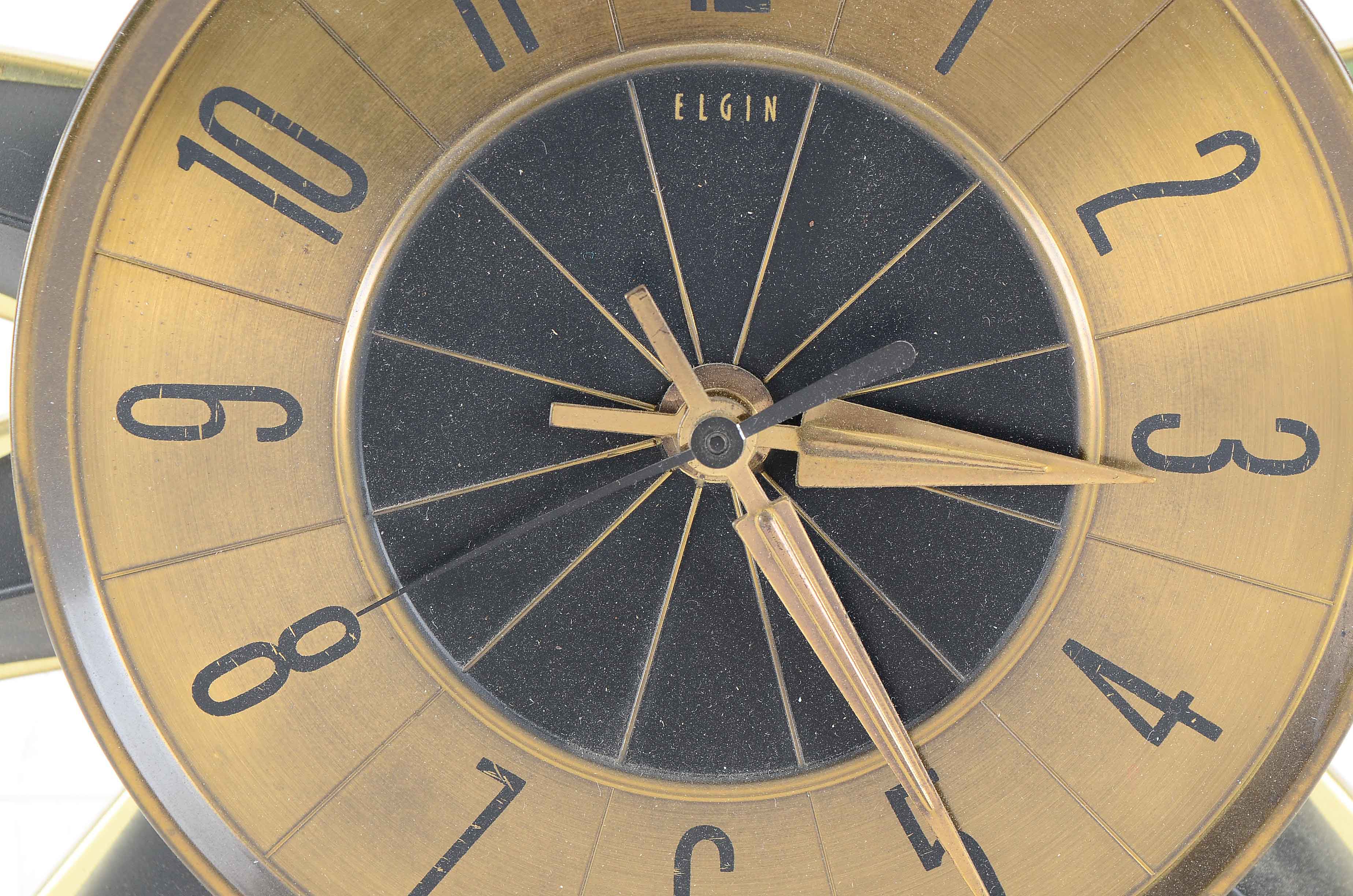 Mid Century Modern Sunburst Clock by Elgin