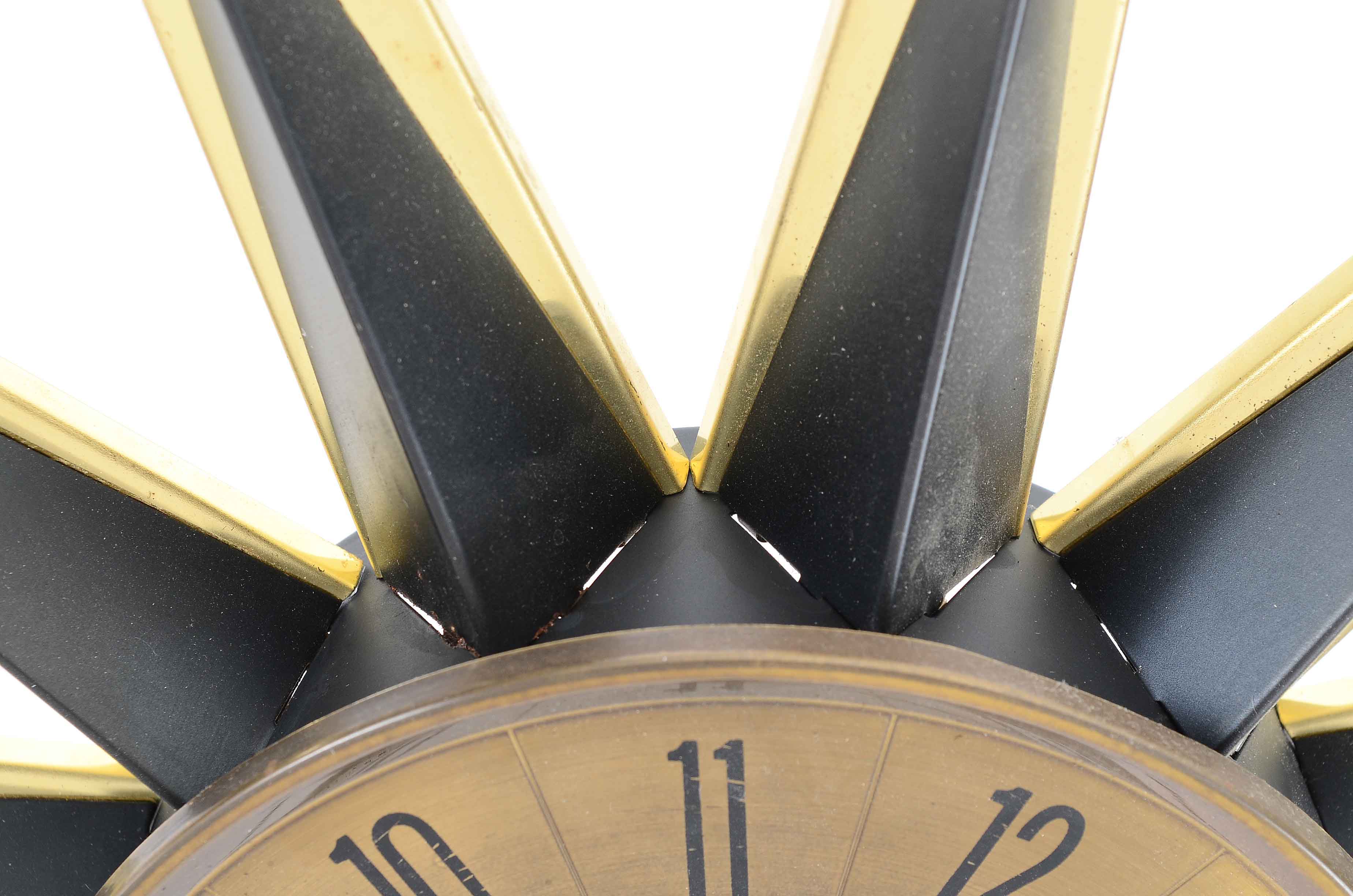 Mid Century Modern Sunburst Clock by Elgin