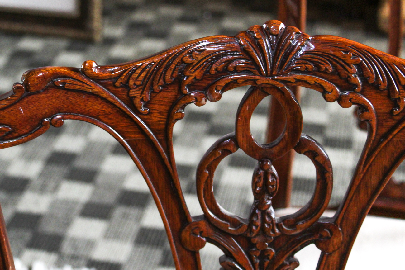 Set of Eight Chippendale Style Dining Chairs