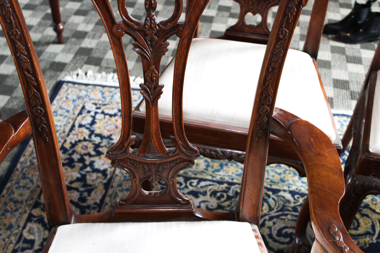 Set of Eight Chippendale Style Dining Chairs