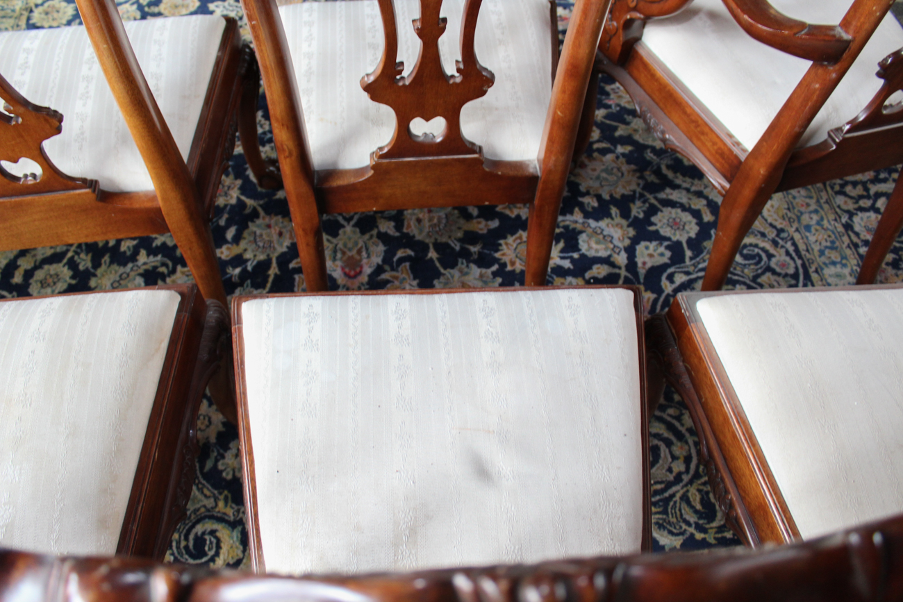 Set of Eight Chippendale Style Dining Chairs