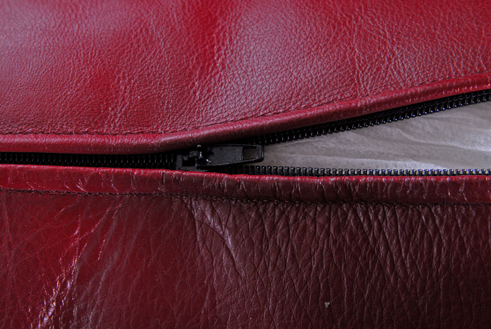 Italian Red Leather Daybed by Chateau d'Ax