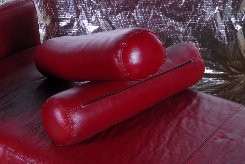Italian Red Leather Daybed by Chateau d'Ax