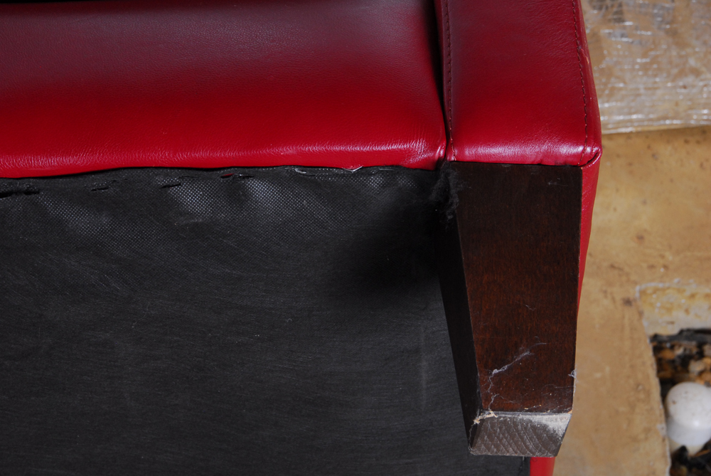 Italian Red Leather Daybed by Chateau d'Ax