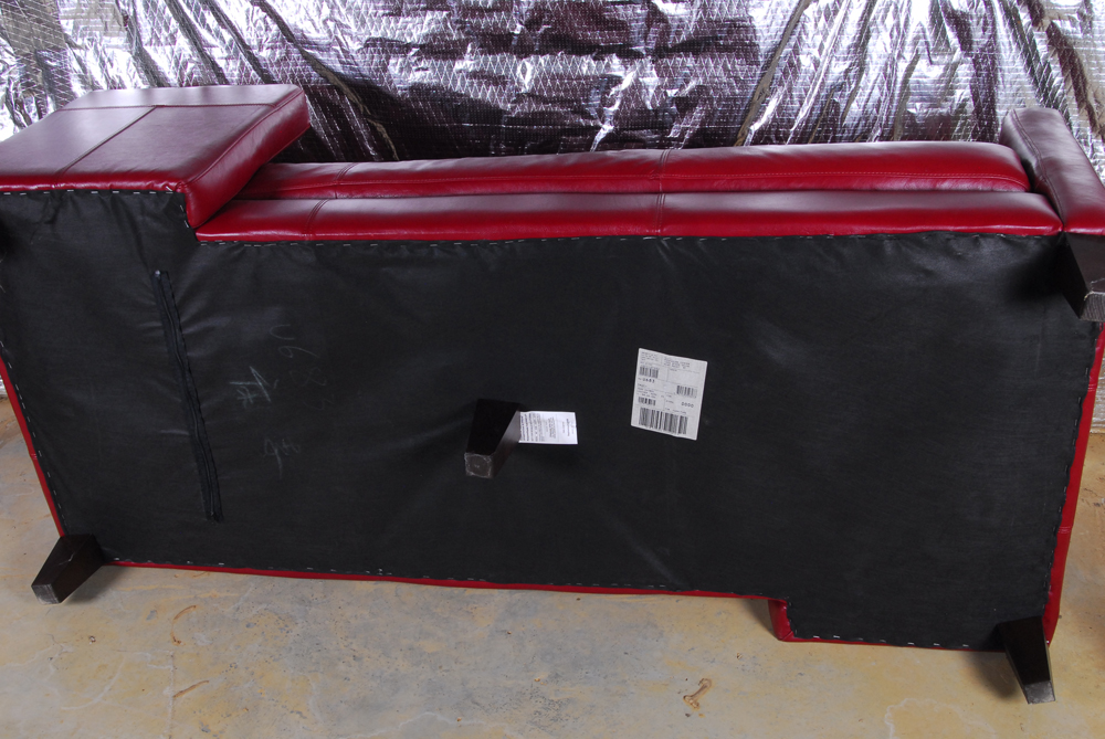 Italian Red Leather Daybed by Chateau d'Ax