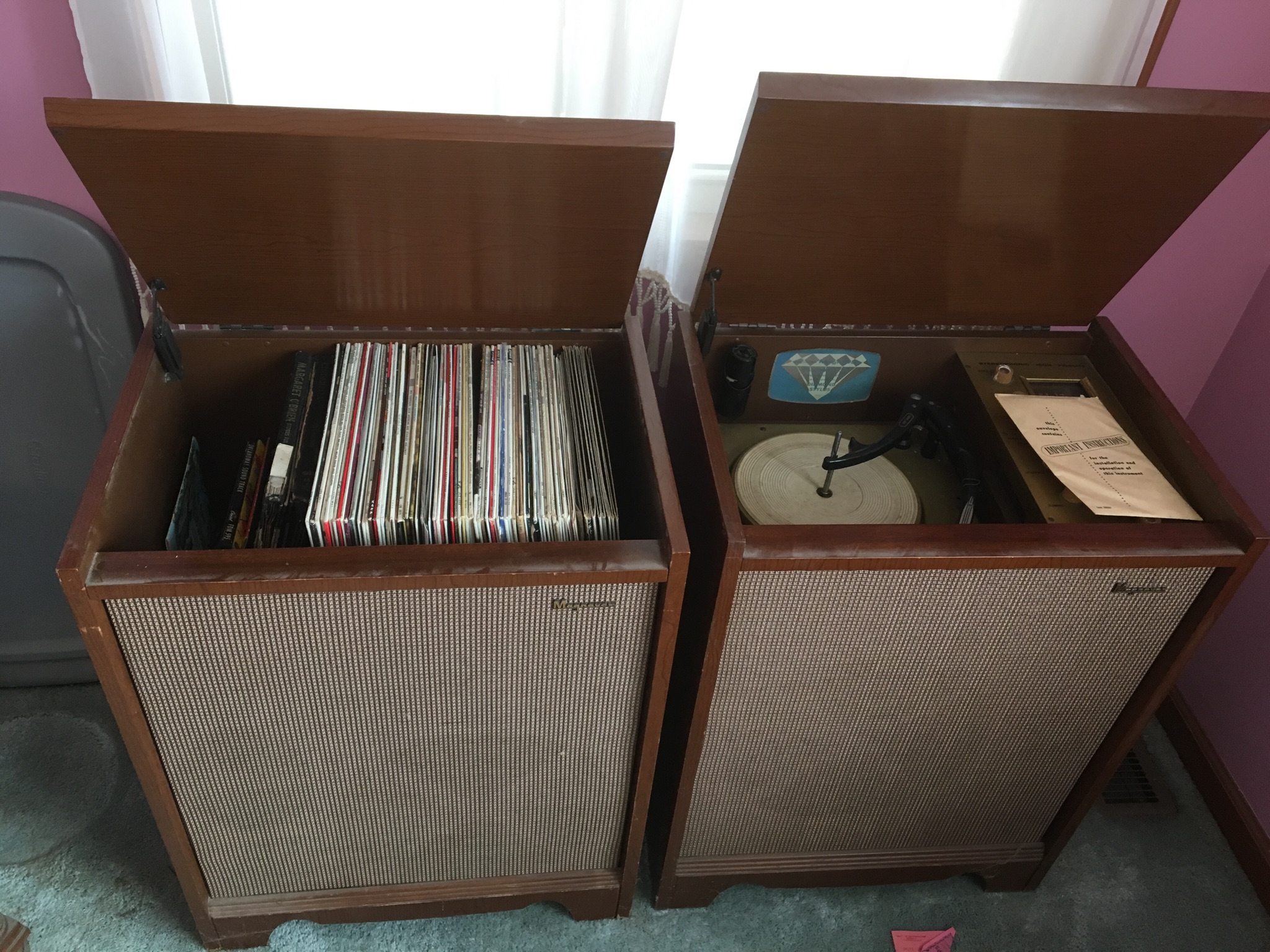 Magnigicant Magnavox Stereophonic High Fidelity Console and Record Collection