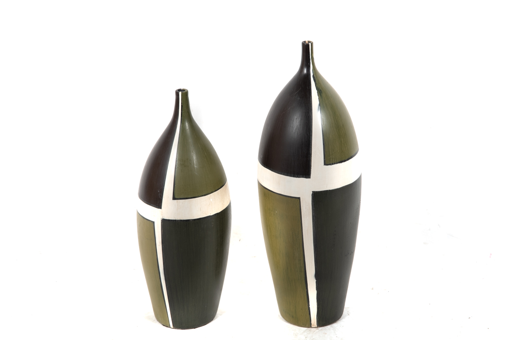 Painted Ceramic Floor Vases