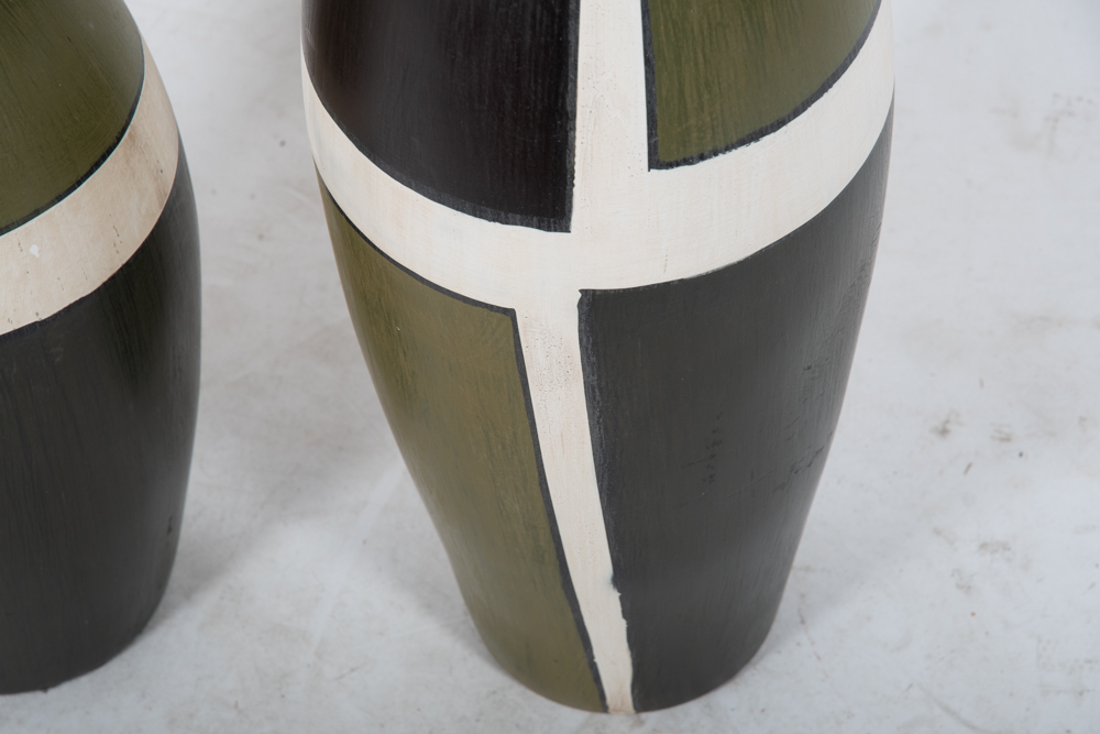 Painted Ceramic Floor Vases