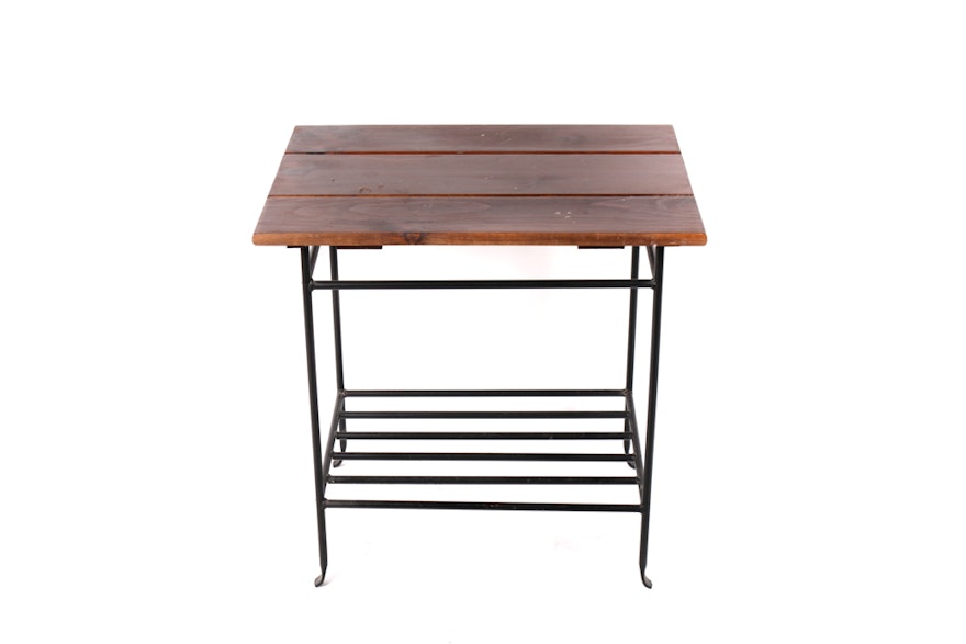 Wood and Metal Accent Table