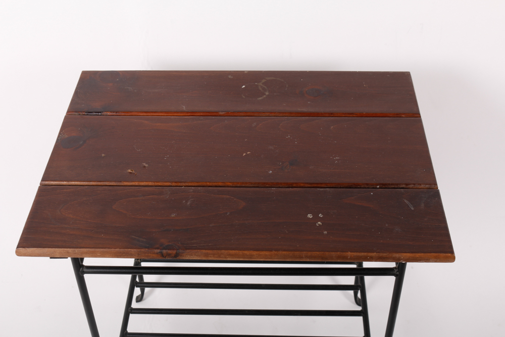 Wood and Metal Accent Table