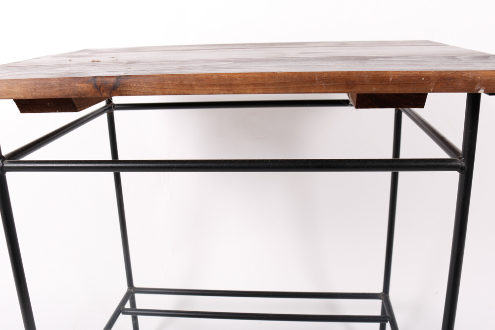 Wood and Metal Accent Table