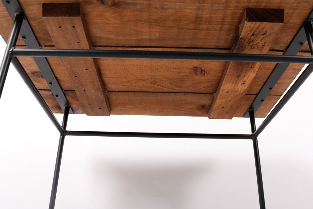 Wood and Metal Accent Table