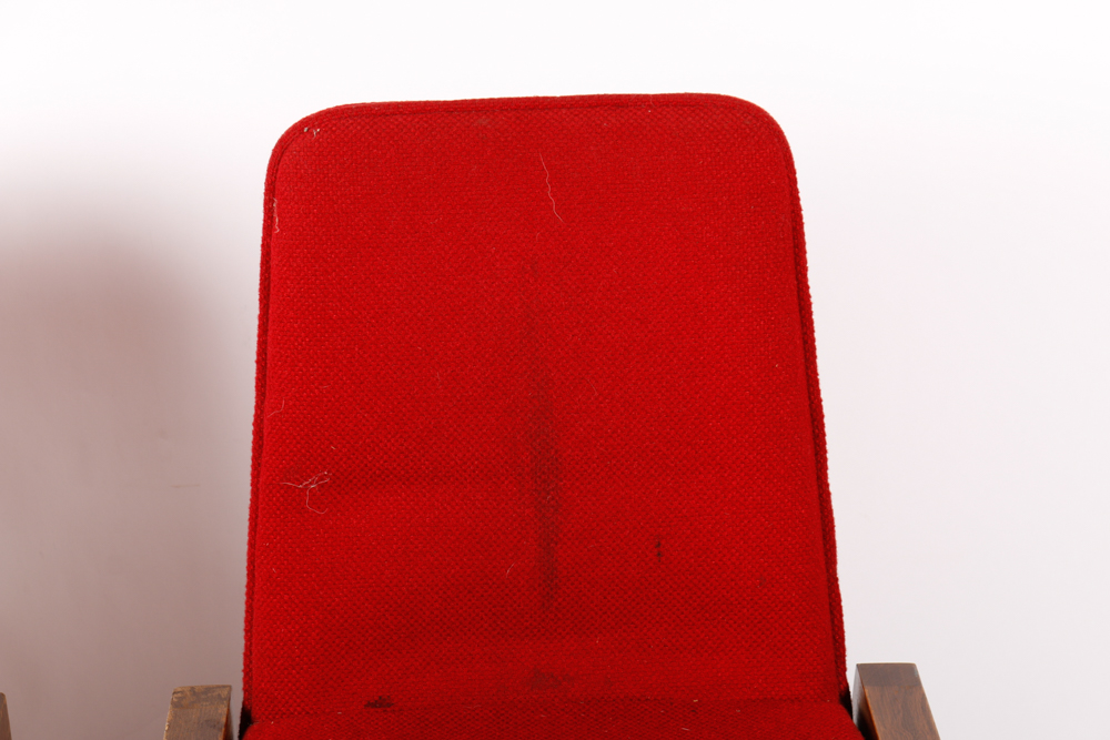 Mid-Century Red Upholstered Church Chairs by Overholtzer Church Furniture