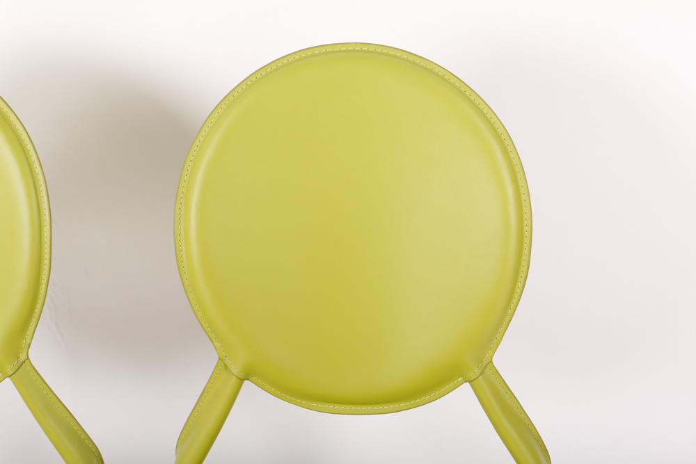 Pair of Modern Style Green Side Chairs