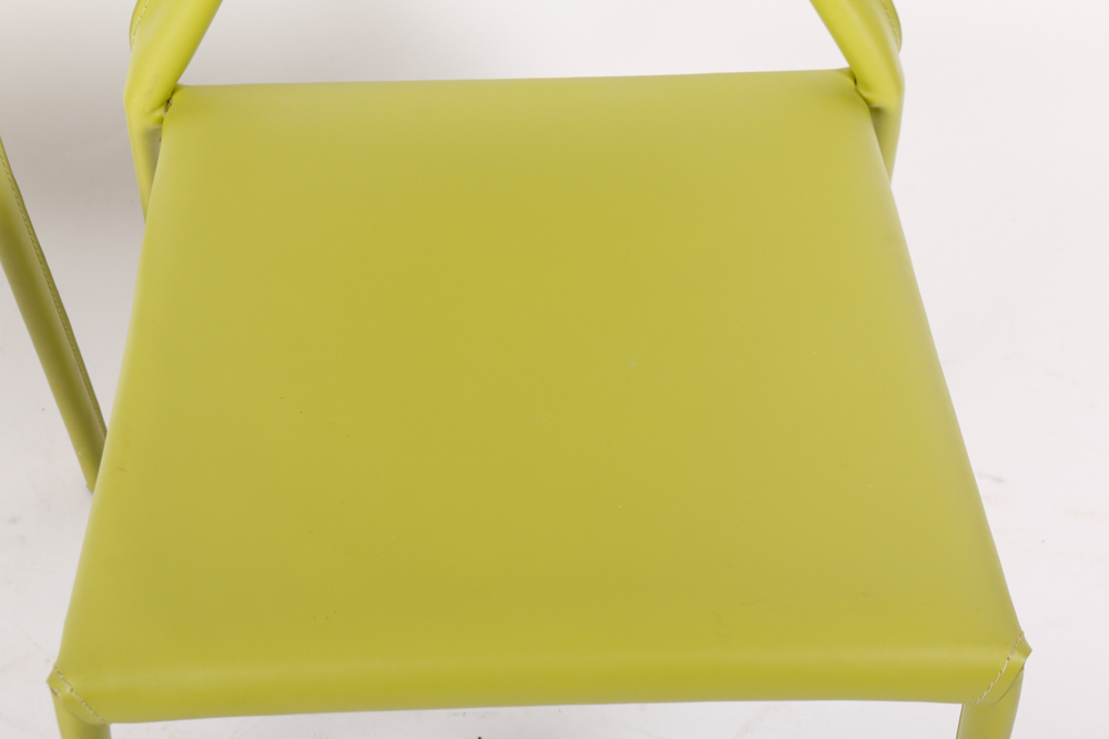 Pair of Modern Style Green Side Chairs