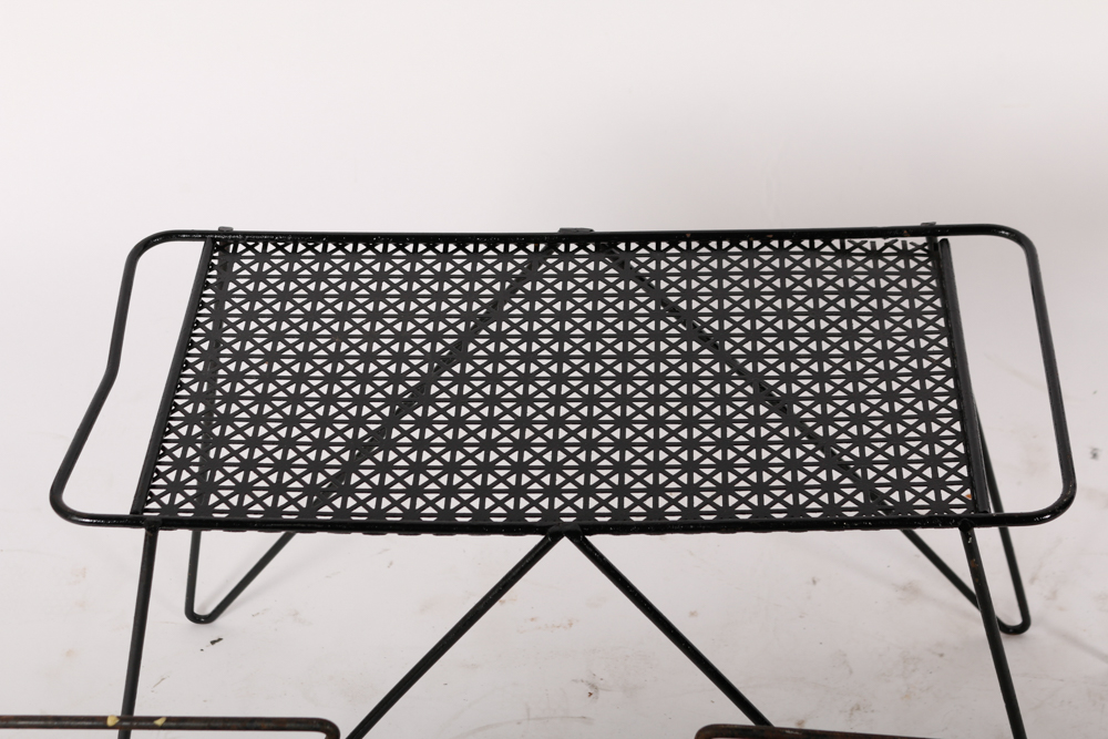 Metal Patio Accent Tables and Wall Hangings