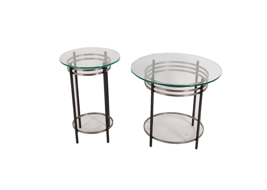Contemporary Glass Top Accent Tables