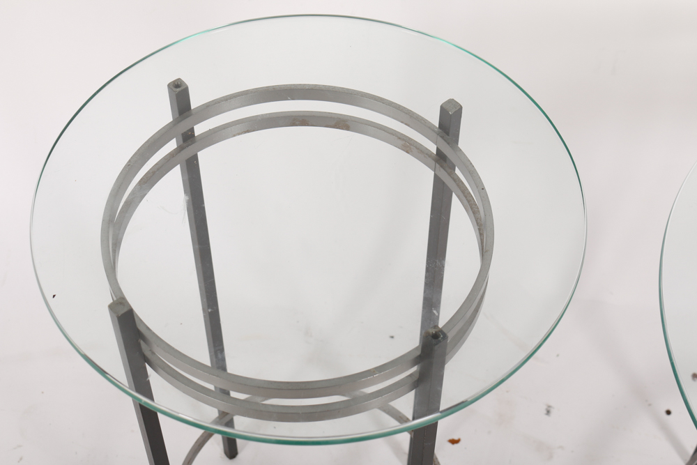 Contemporary Glass Top Accent Tables