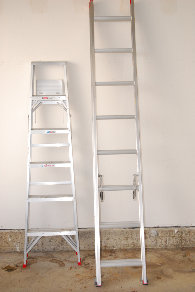 Aluminum All American 6' A-Frame and Louisville Ladder 16' Extension Ladder