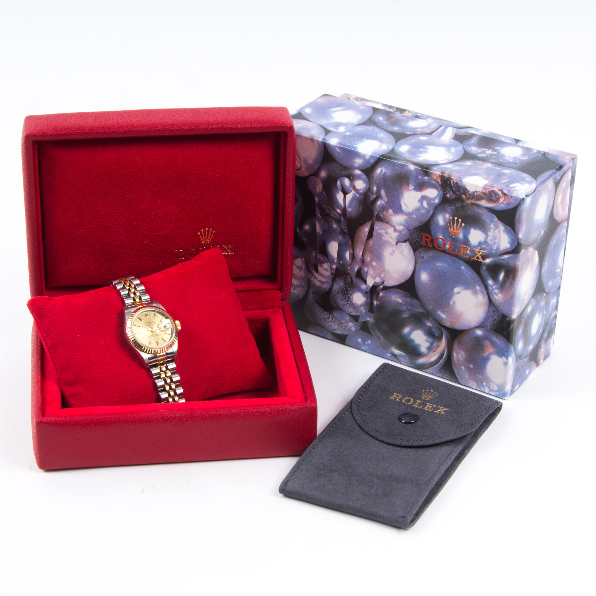 Rolex Oyster Perpetual Date 14K Yellow Gold Stainless Steel Watch