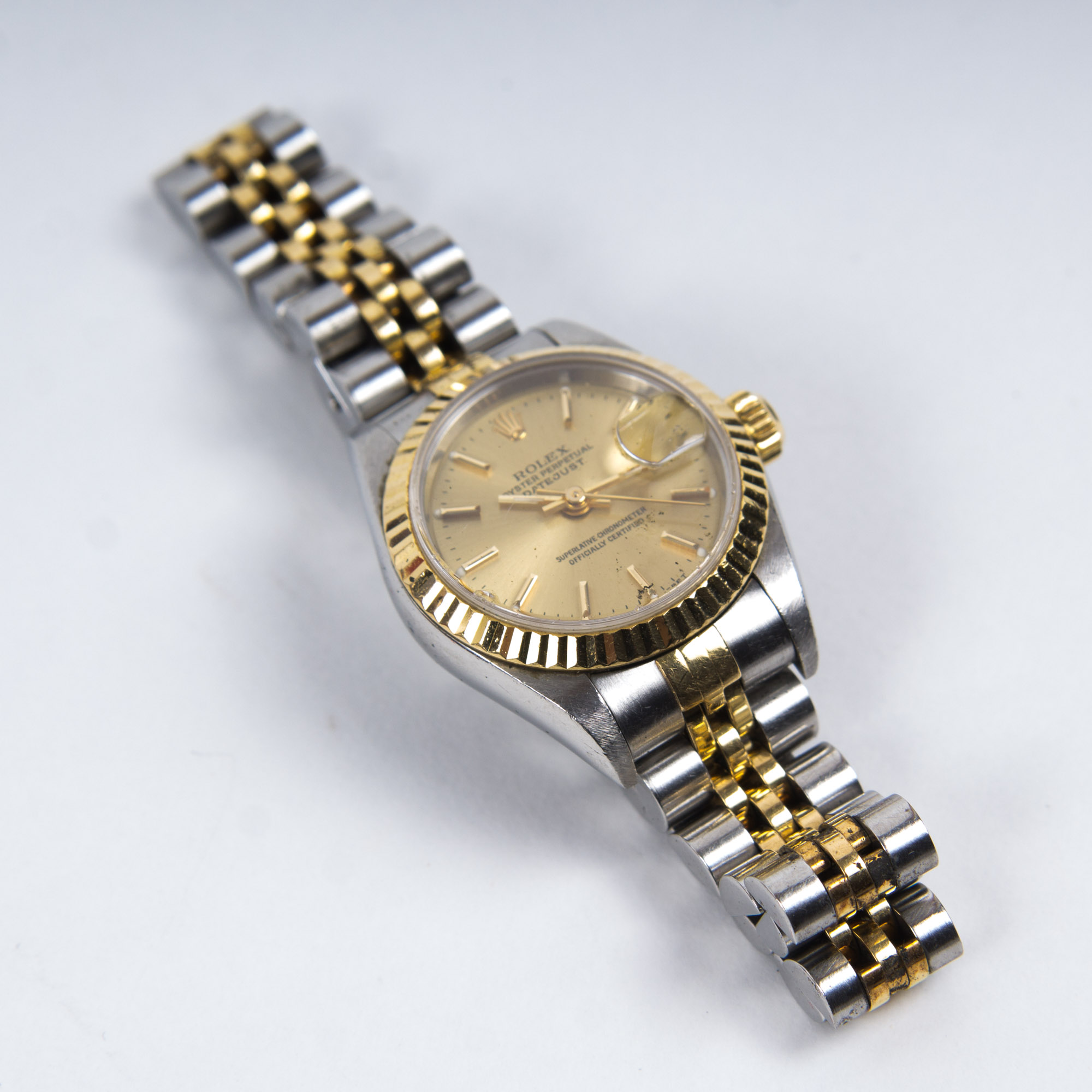 Rolex Oyster Perpetual Date 14K Yellow Gold Stainless Steel Watch