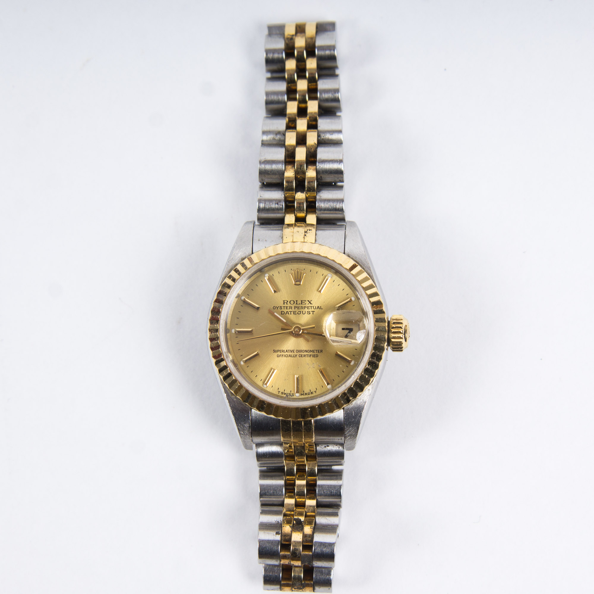 Rolex Oyster Perpetual Date 14K Yellow Gold Stainless Steel Watch