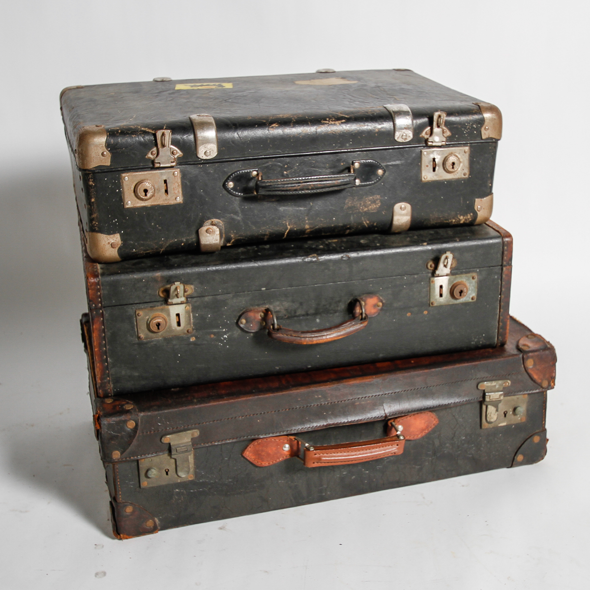 Collection of Vintage Suitcases including Drew and Sons