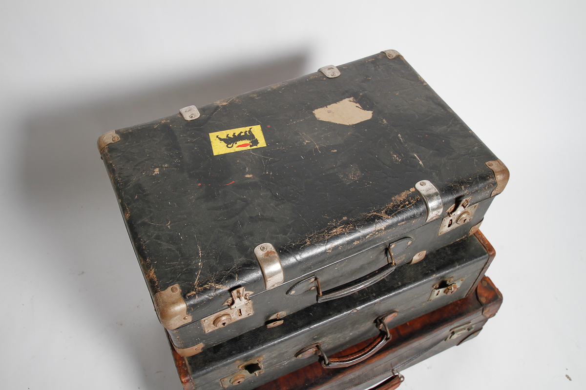 Collection of Vintage Suitcases including Drew and Sons