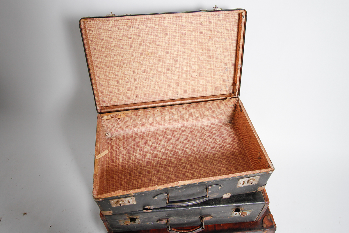 Collection of Vintage Suitcases including Drew and Sons
