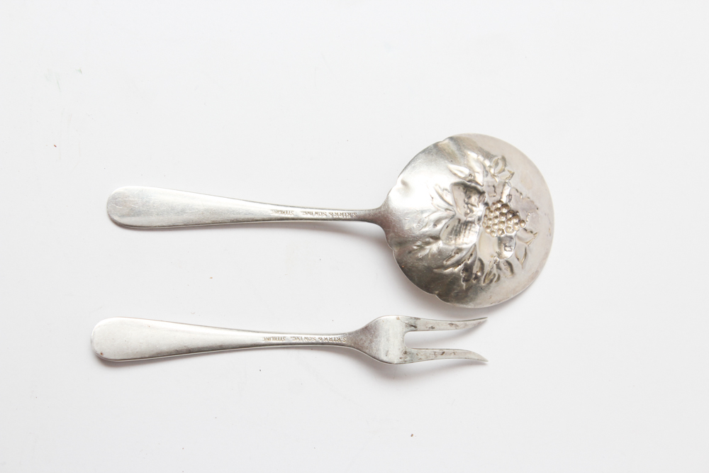 Vintage S. Kirk & Son Sterling Silver "Repousse" Spoon and Fork