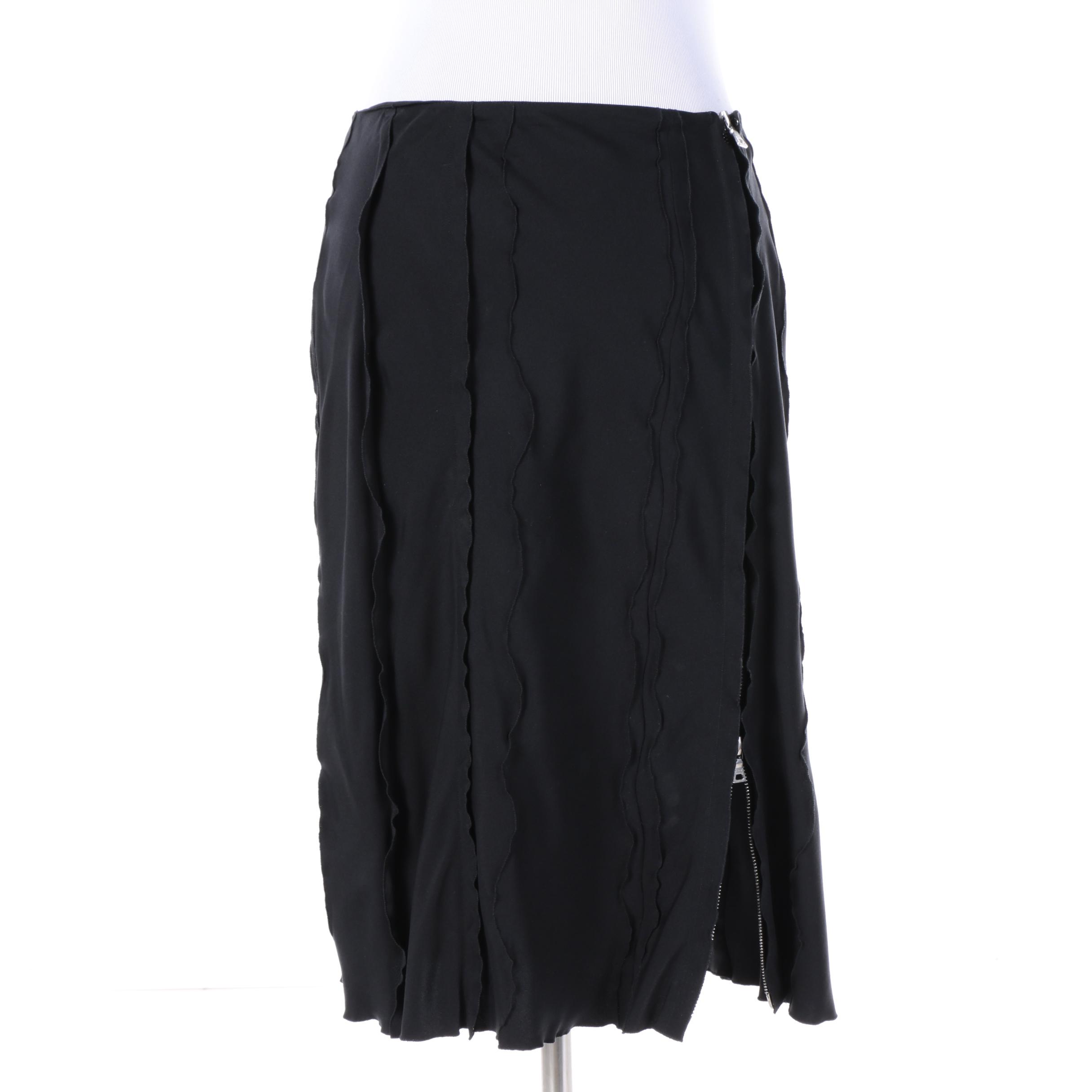 Prada Black Silk Blend Skirt