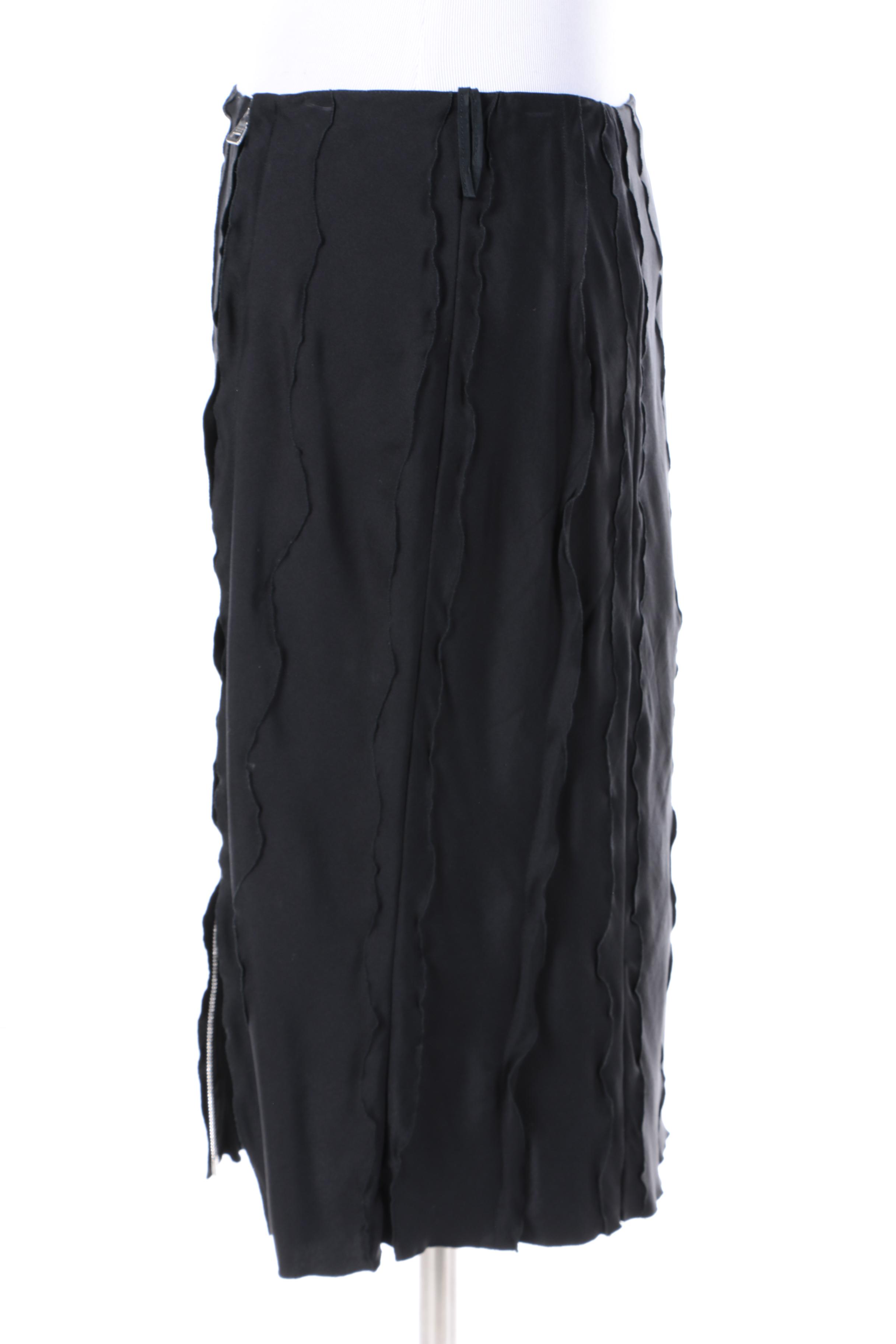 Prada Black Silk Blend Skirt