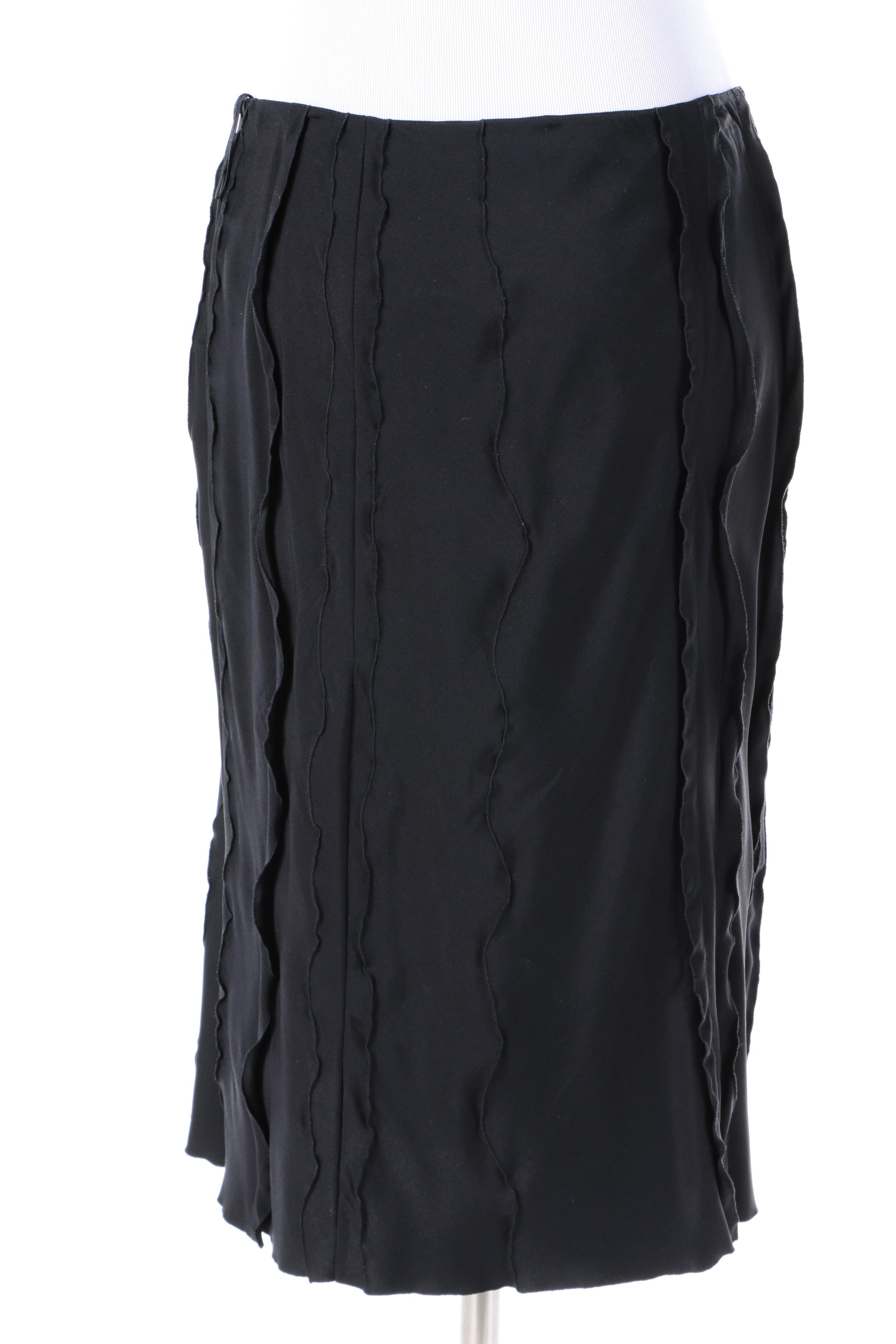 Prada Black Silk Blend Skirt