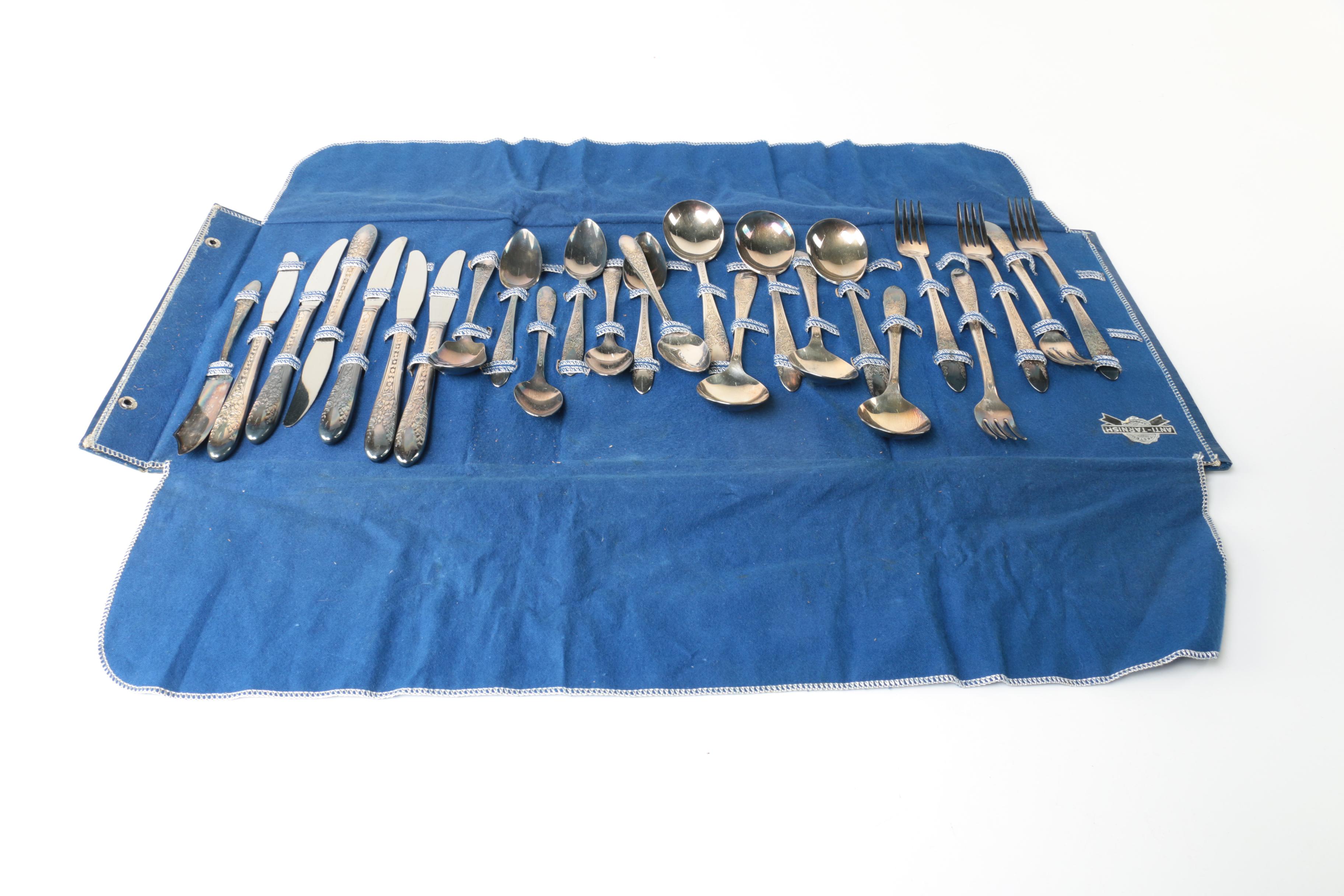 National Silver Co. "Rose and Leaf" Silver-Plated Flatware