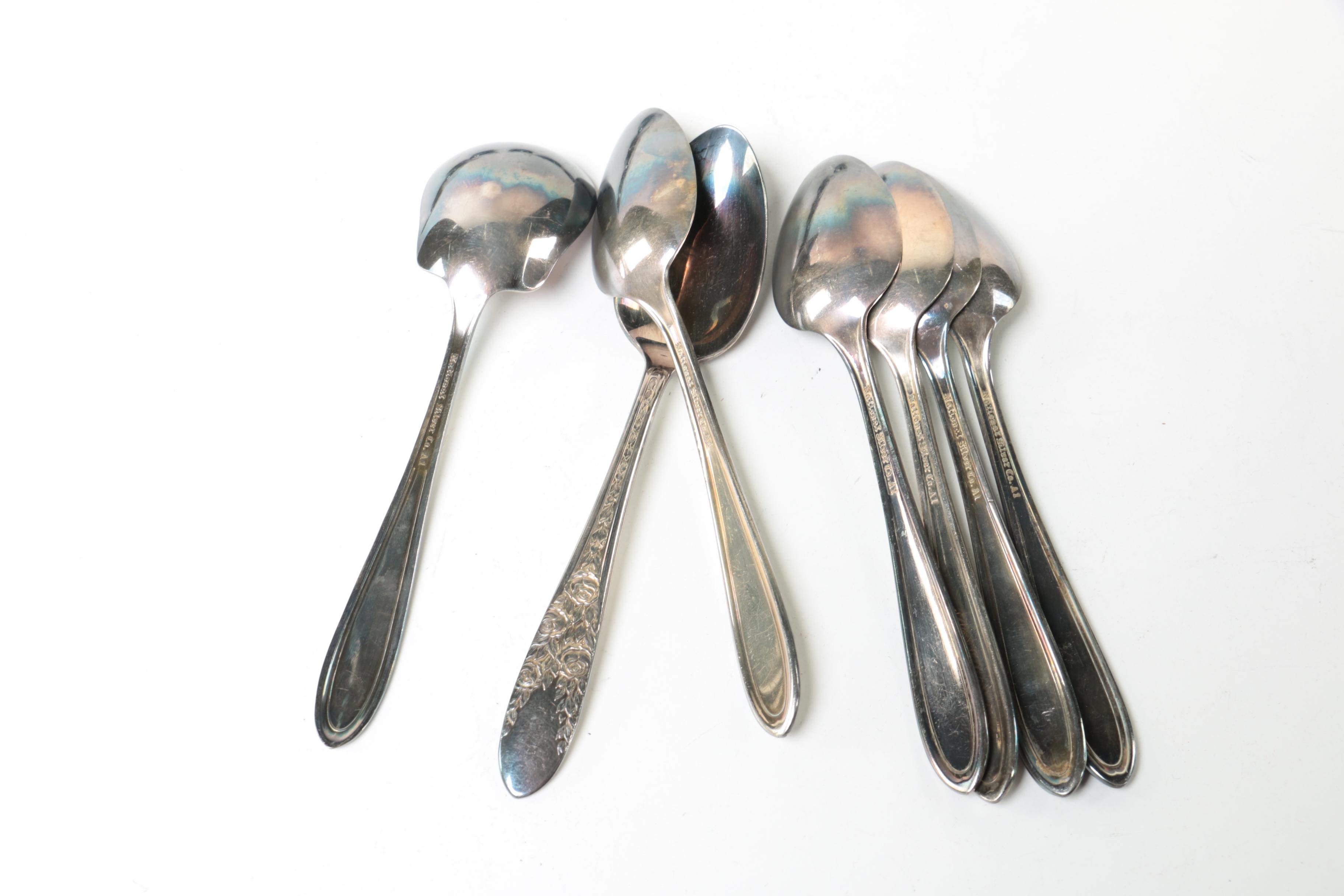 National Silver Co. "Rose and Leaf" Silver-Plated Flatware