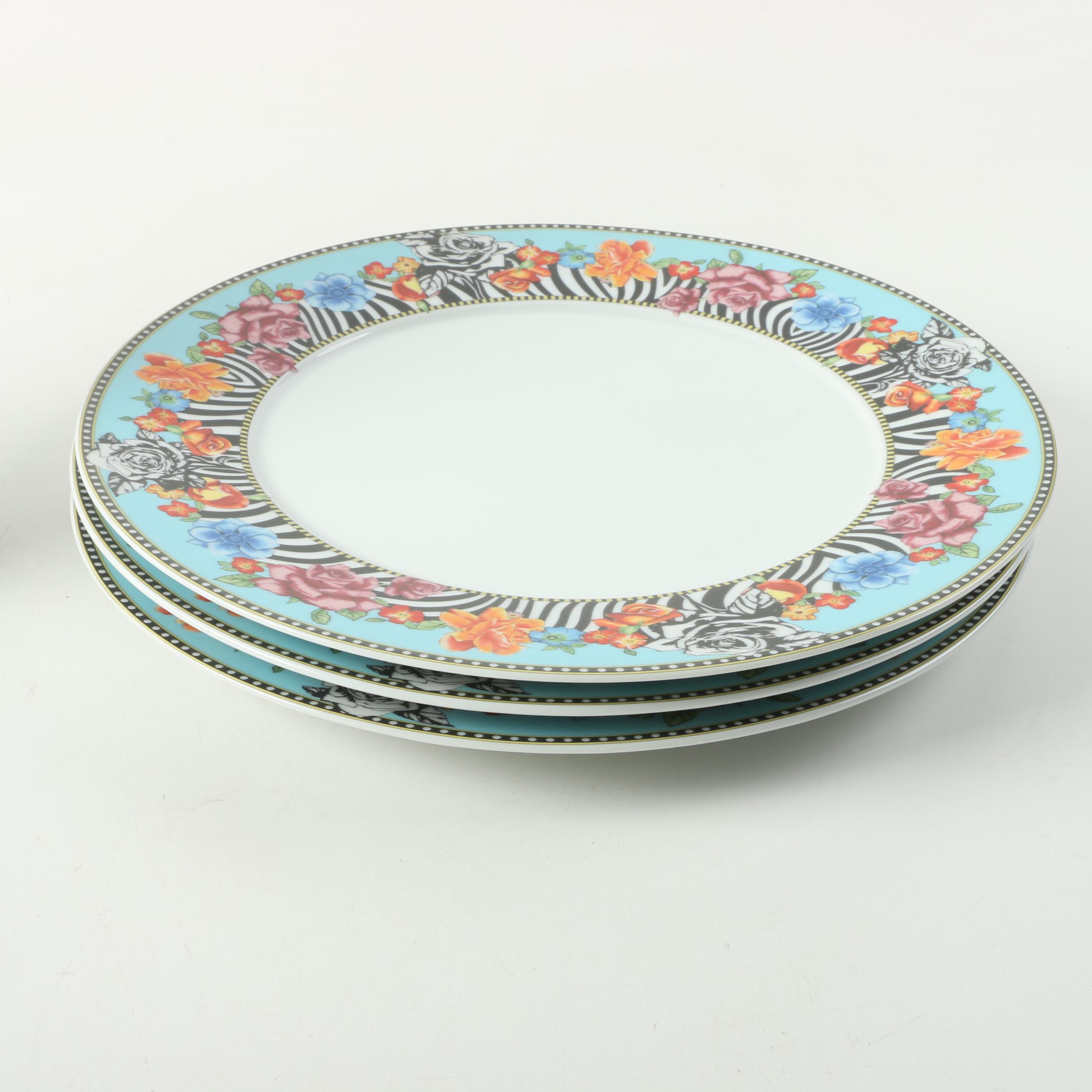 Rosenthal- Continental Versace "Hot Flowers" Plates and Serving Platter