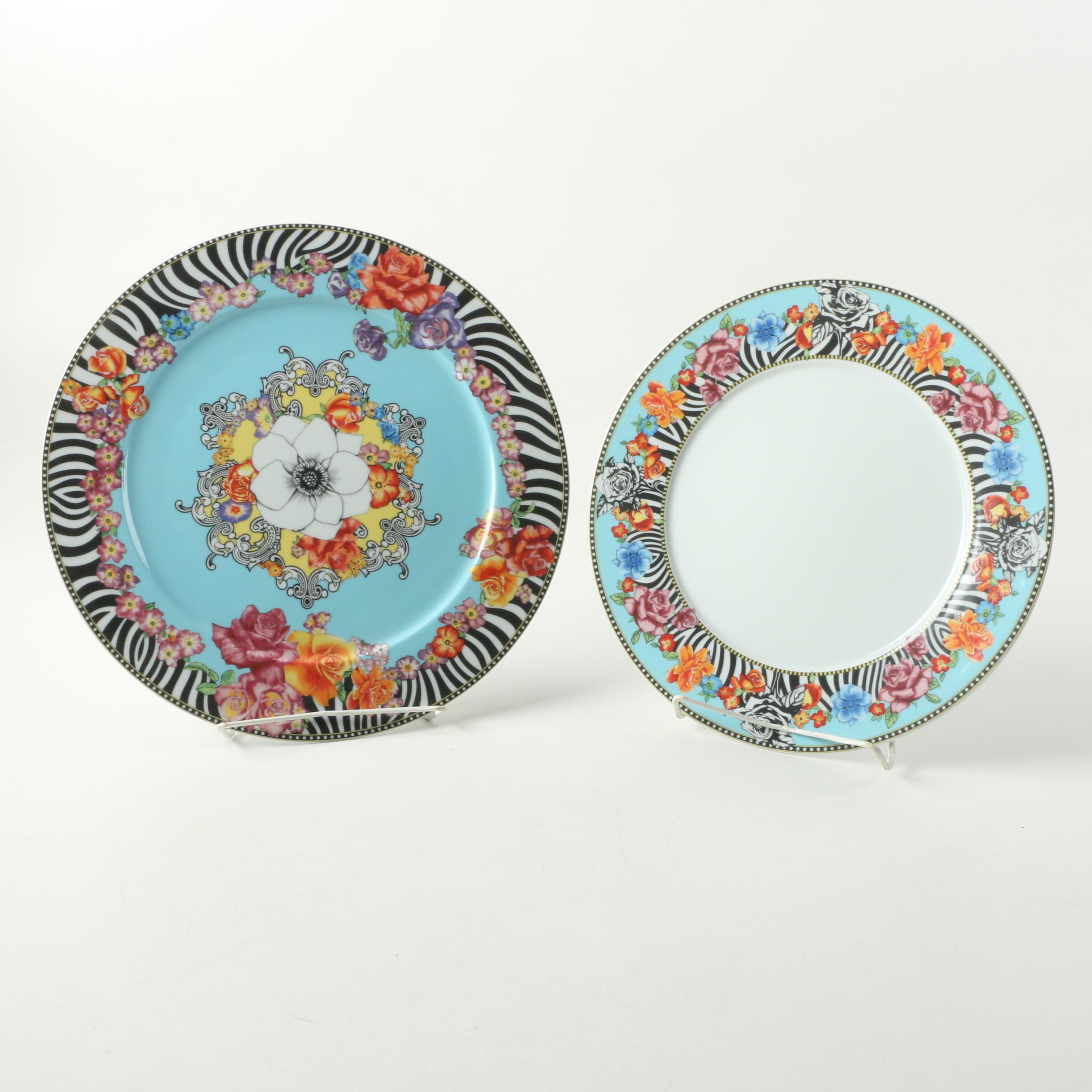 Rosenthal- Continental Versace "Hot Flowers" Plates and Serving Platter