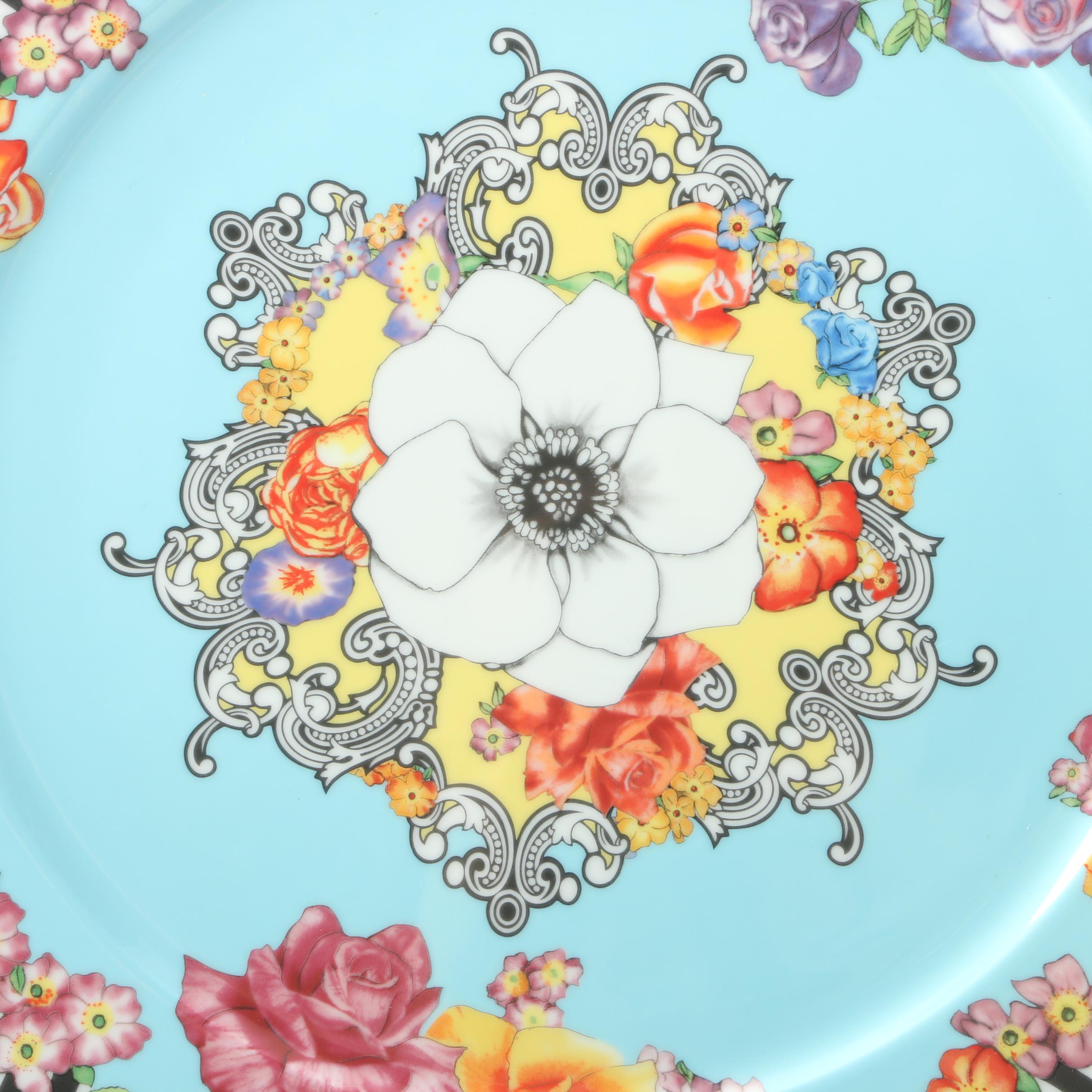Rosenthal- Continental Versace "Hot Flowers" Plates and Serving Platter
