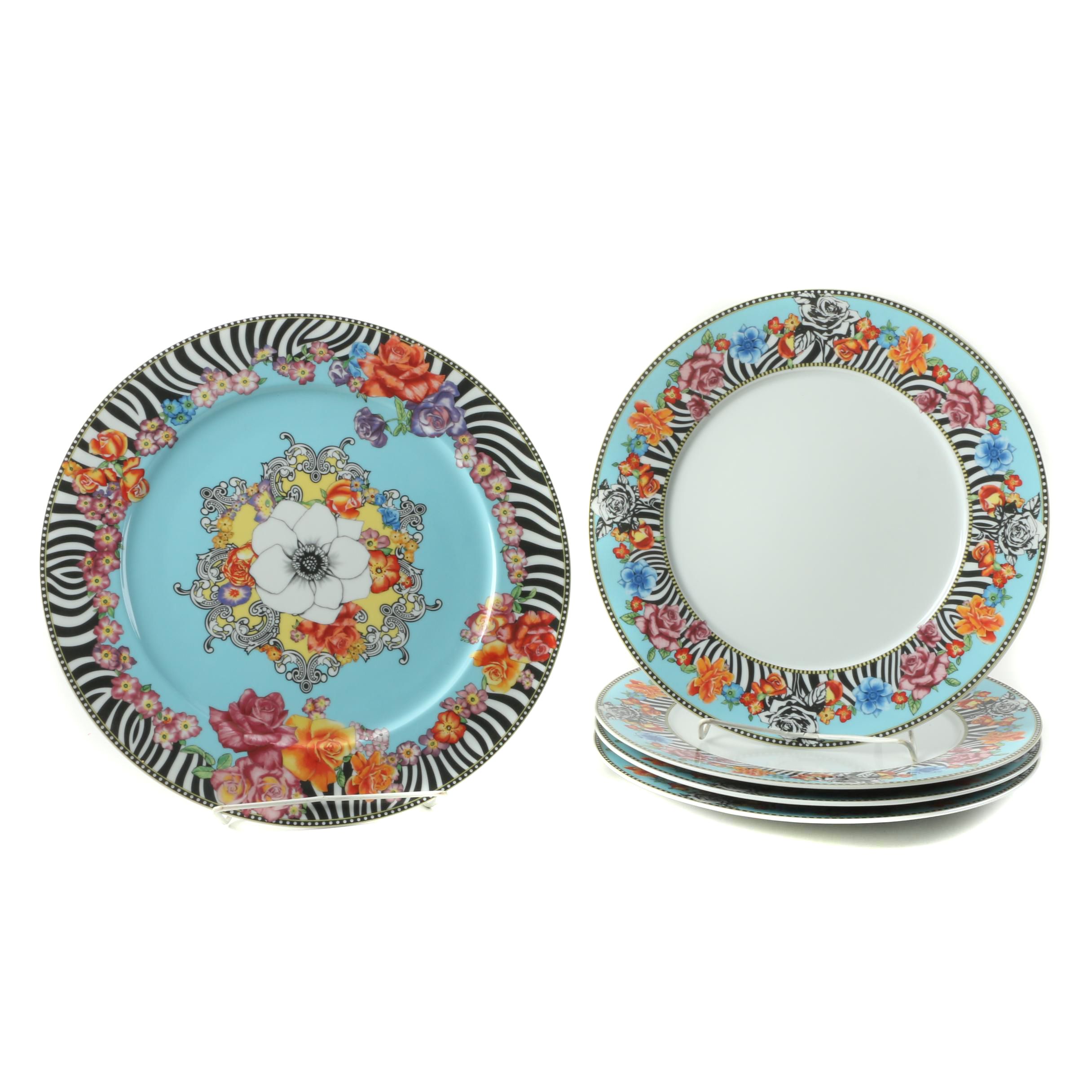 Rosenthal- Continental Versace "Hot Flowers" Plates and Serving Platter