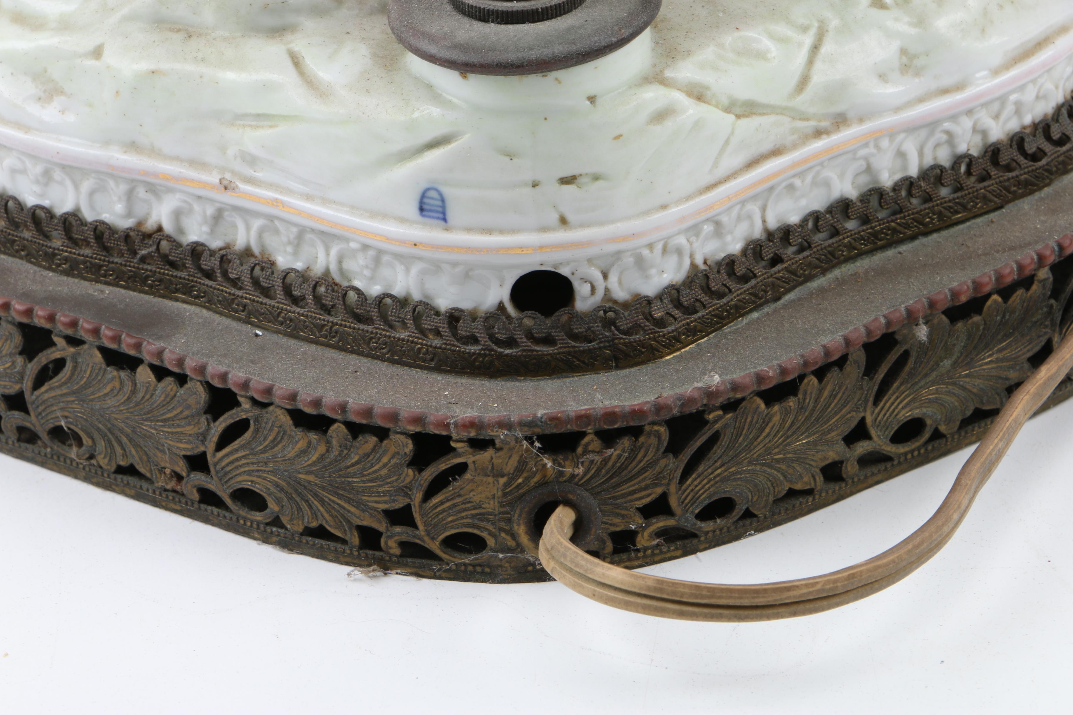 Royal Vienna-Style Porcelain Figural Tableau Lamp