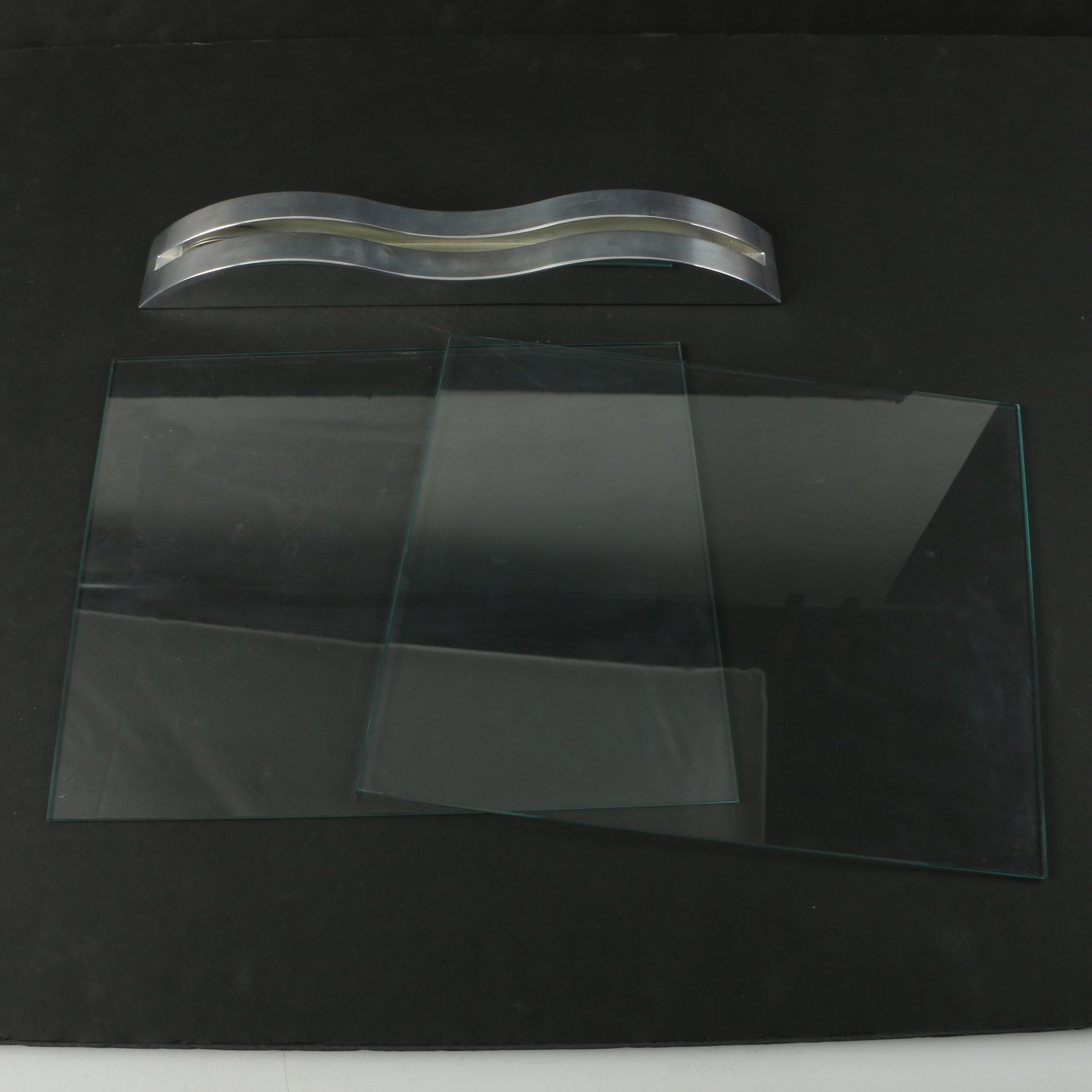 Nambe Studio Glass and Aluminum Picture Frame