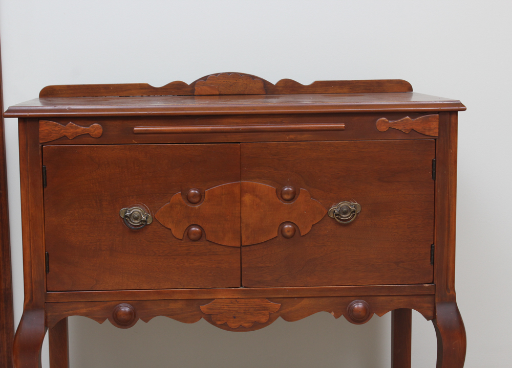 Vintage Jacobean Revival Cherry Finished Buffet by Empire Furniture Co.