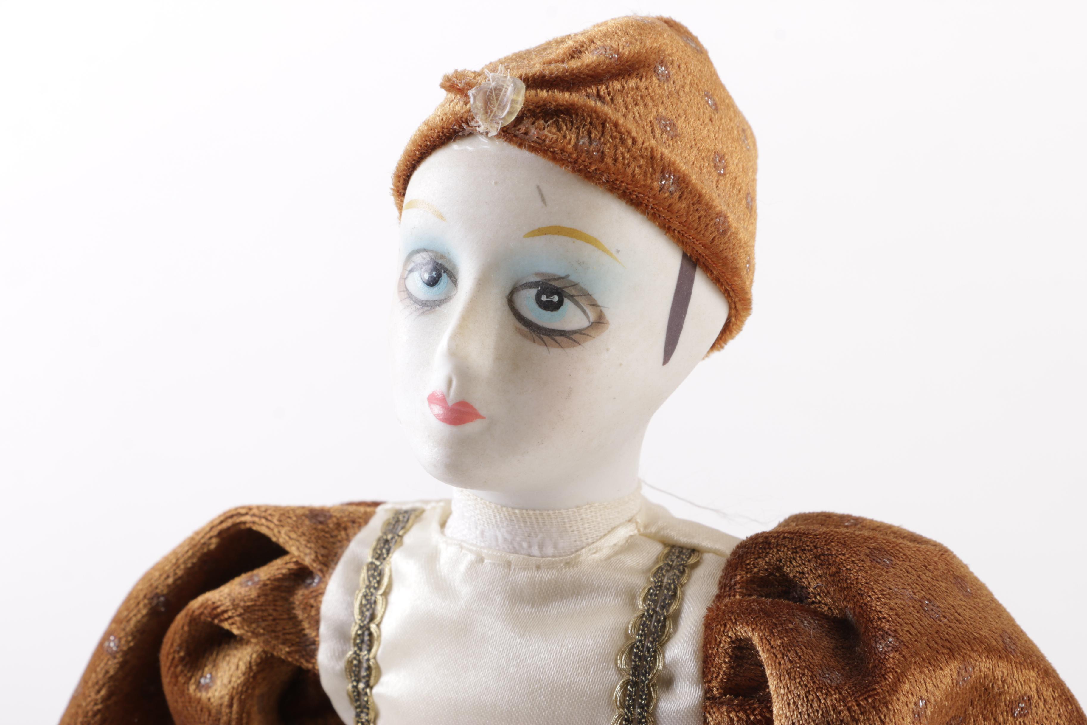 Vintage Porcelain Pierrot Mime Dolls